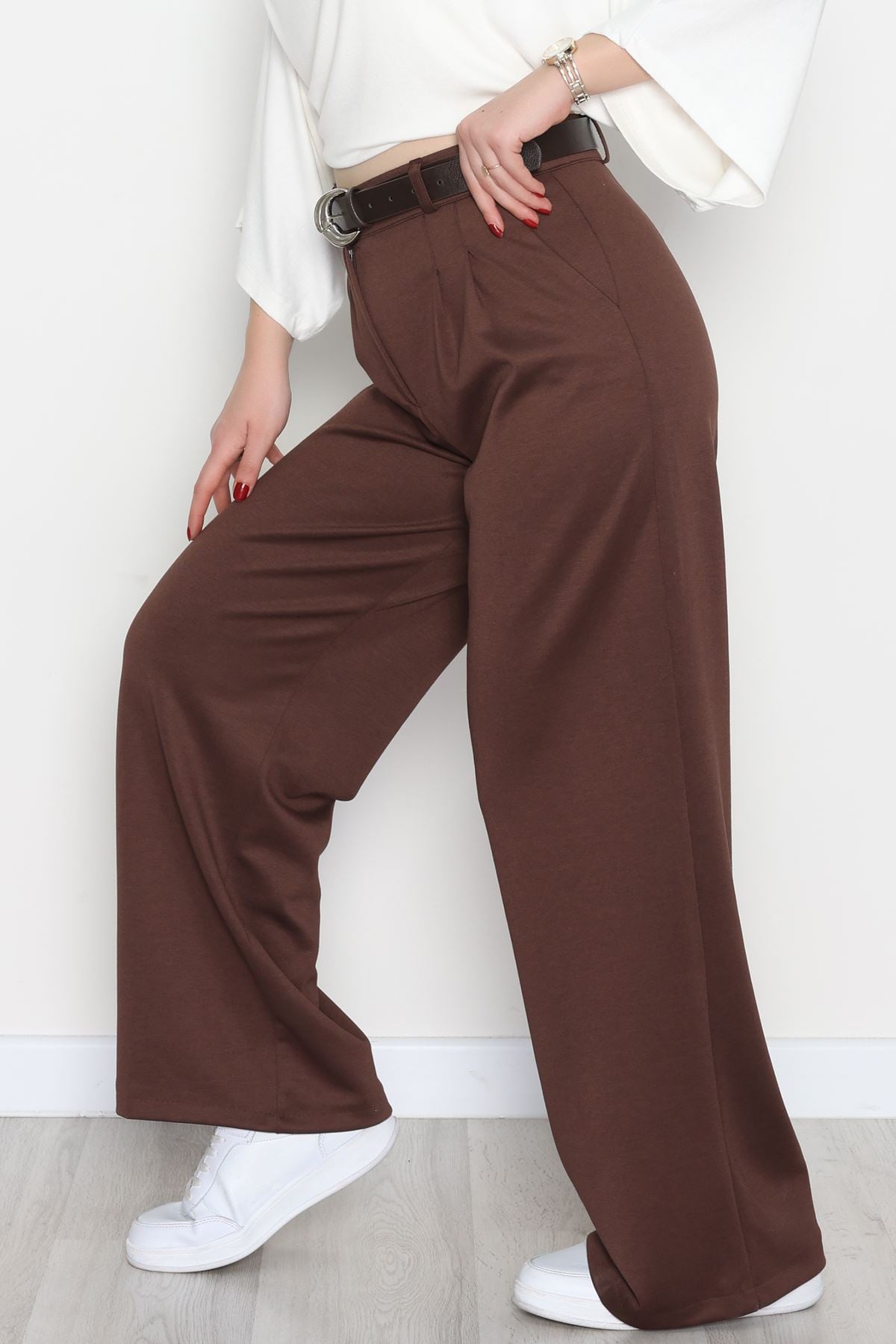 Modal Kumaş Palazzo Pantolon Kahve - 51104.2061.