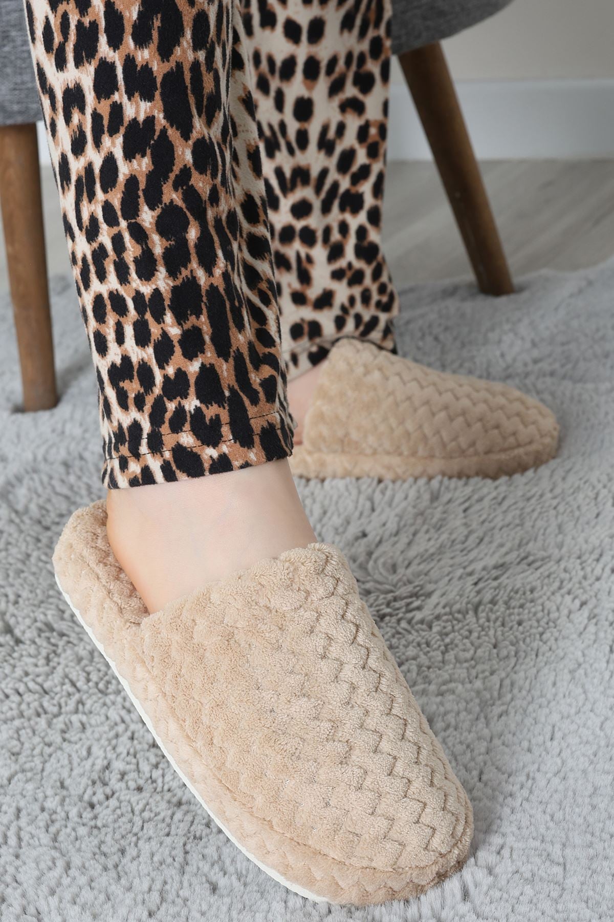 Peluş Ev Terliği Bej - 31475.264.