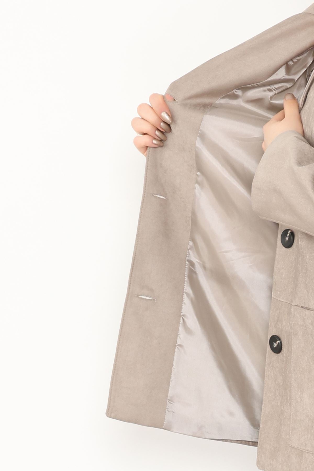 Üstten Takma Cep Süet Ceket Bej - 6291.424.