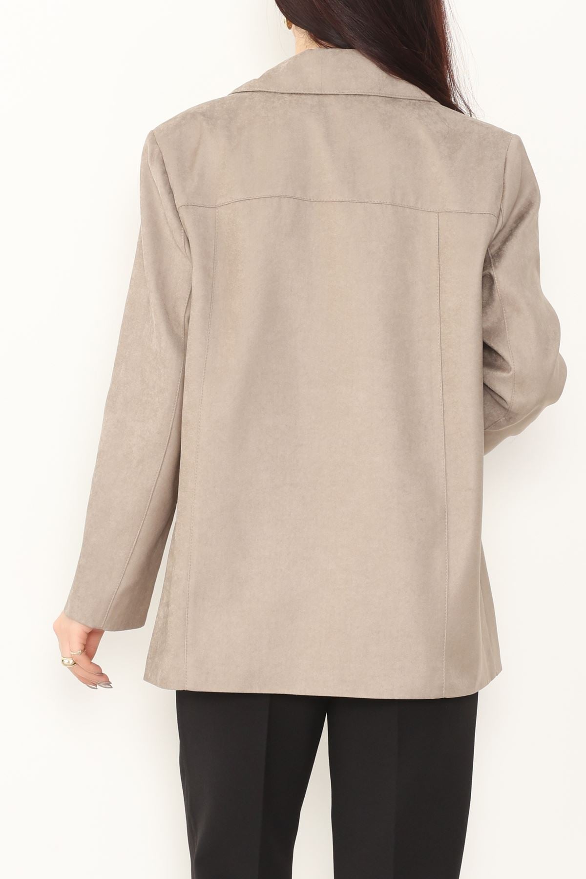 Üstten Takma Cep Süet Ceket Bej - 6291.424.