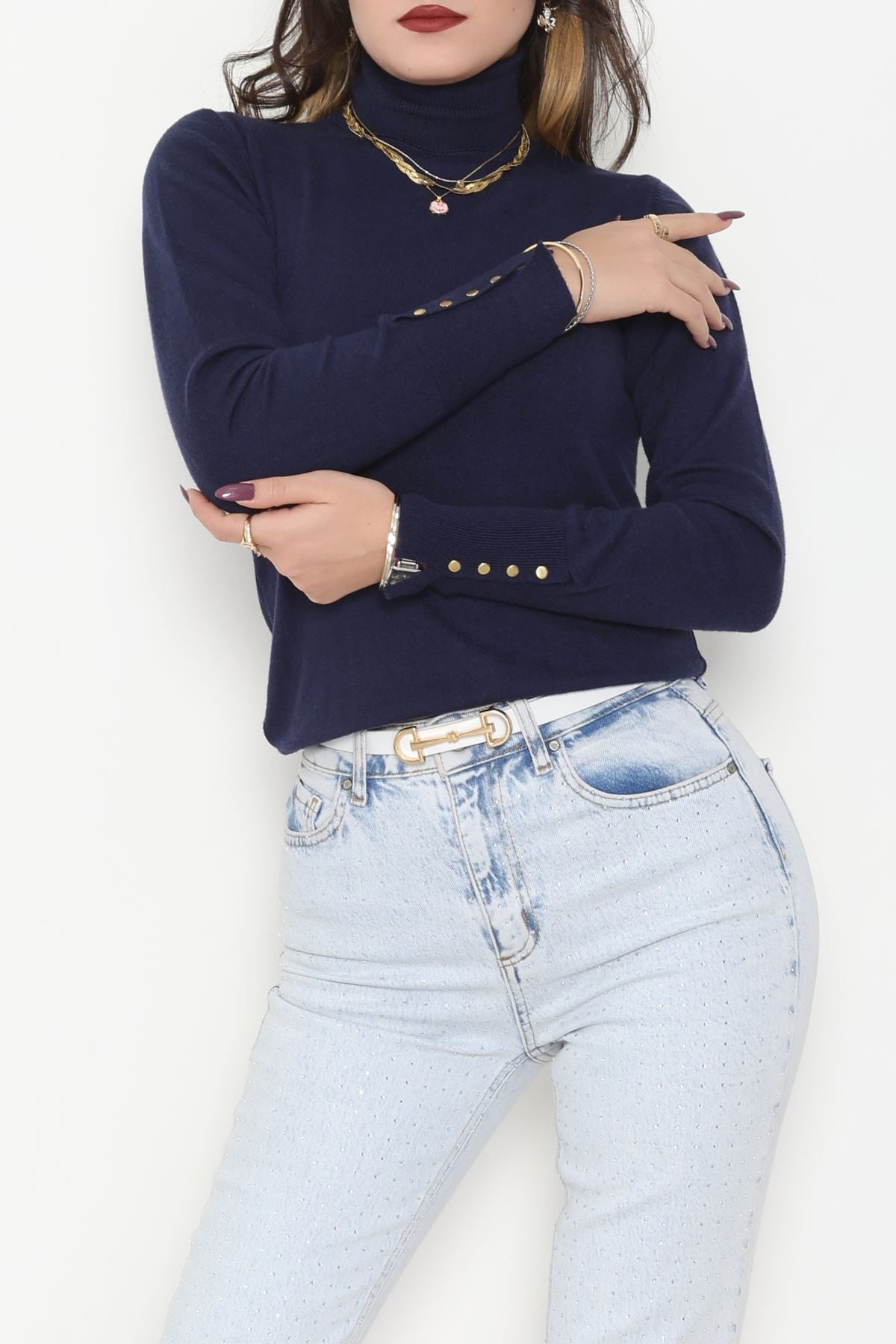 Viskon Elit Boğazlı Triko  Lacivert - 31057.1766.