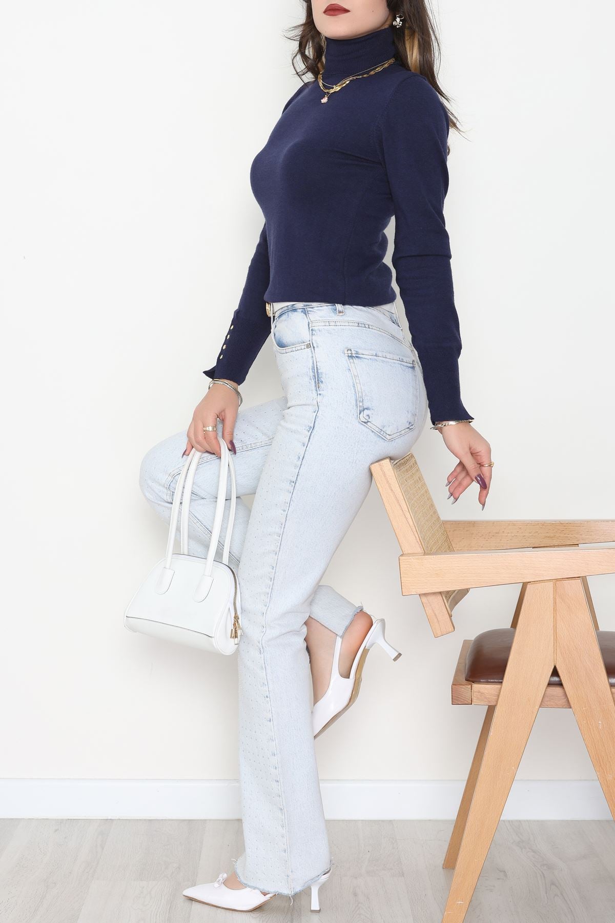 Viskon Elit Boğazlı Triko  Lacivert - 31057.1766.