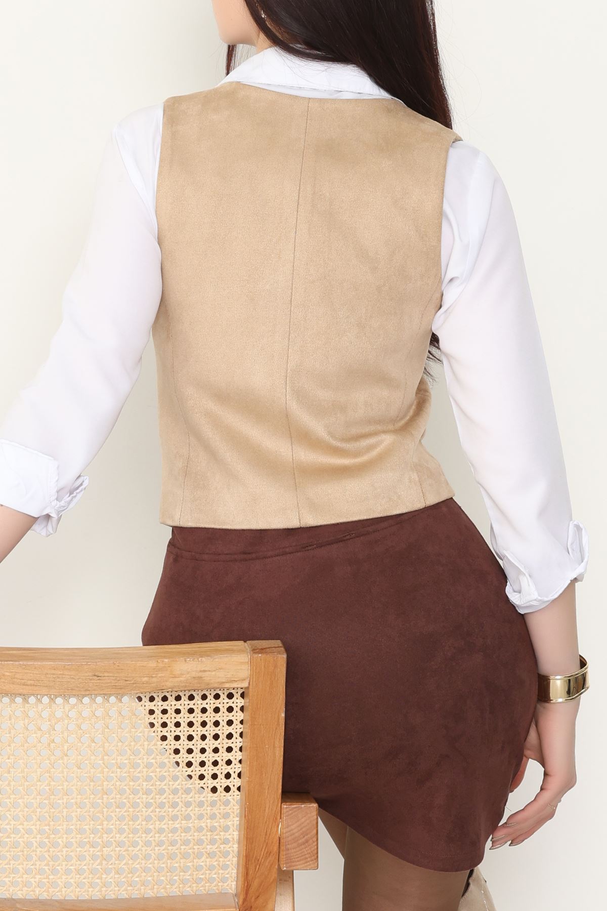 Süet Oversıze Yelek Devetüğü - 6262.424.