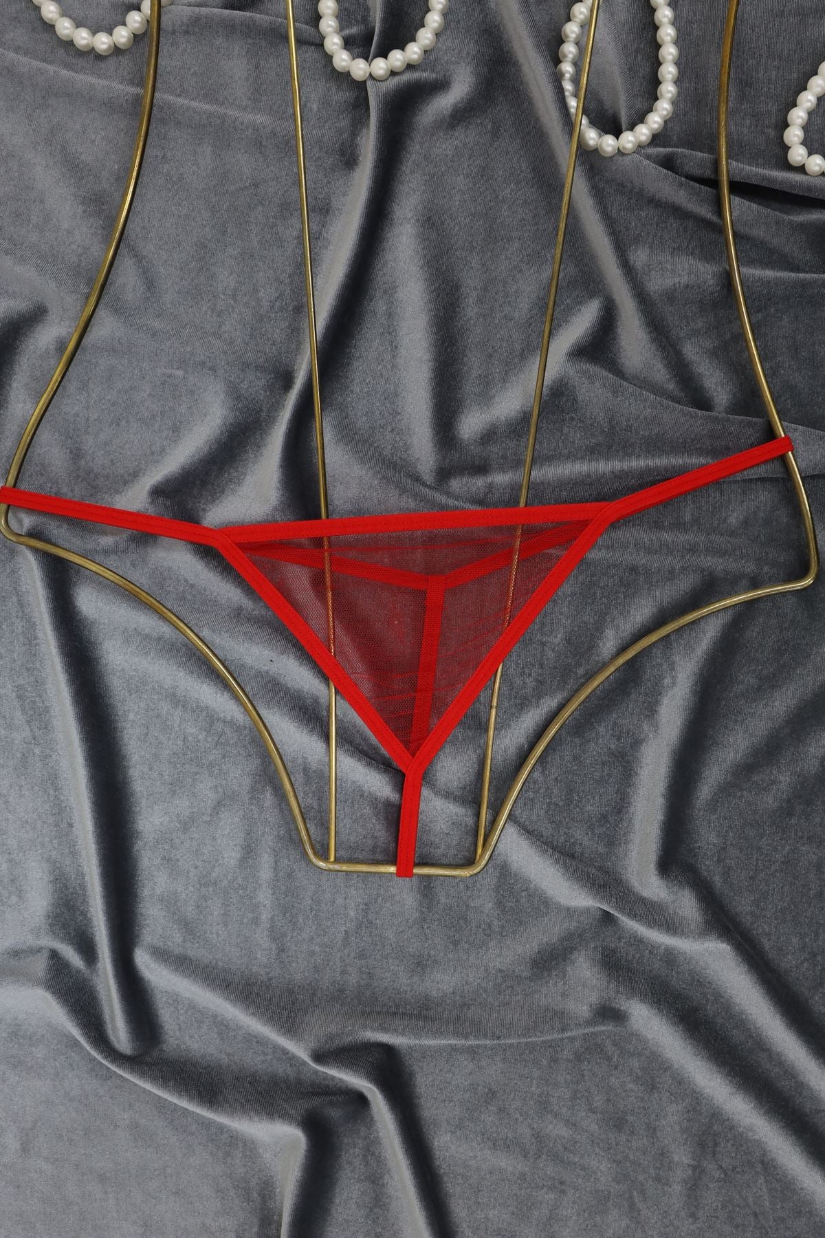 Tül Tanga 2Li Külot Set Kırmızıbeyaz - 1162.1364.