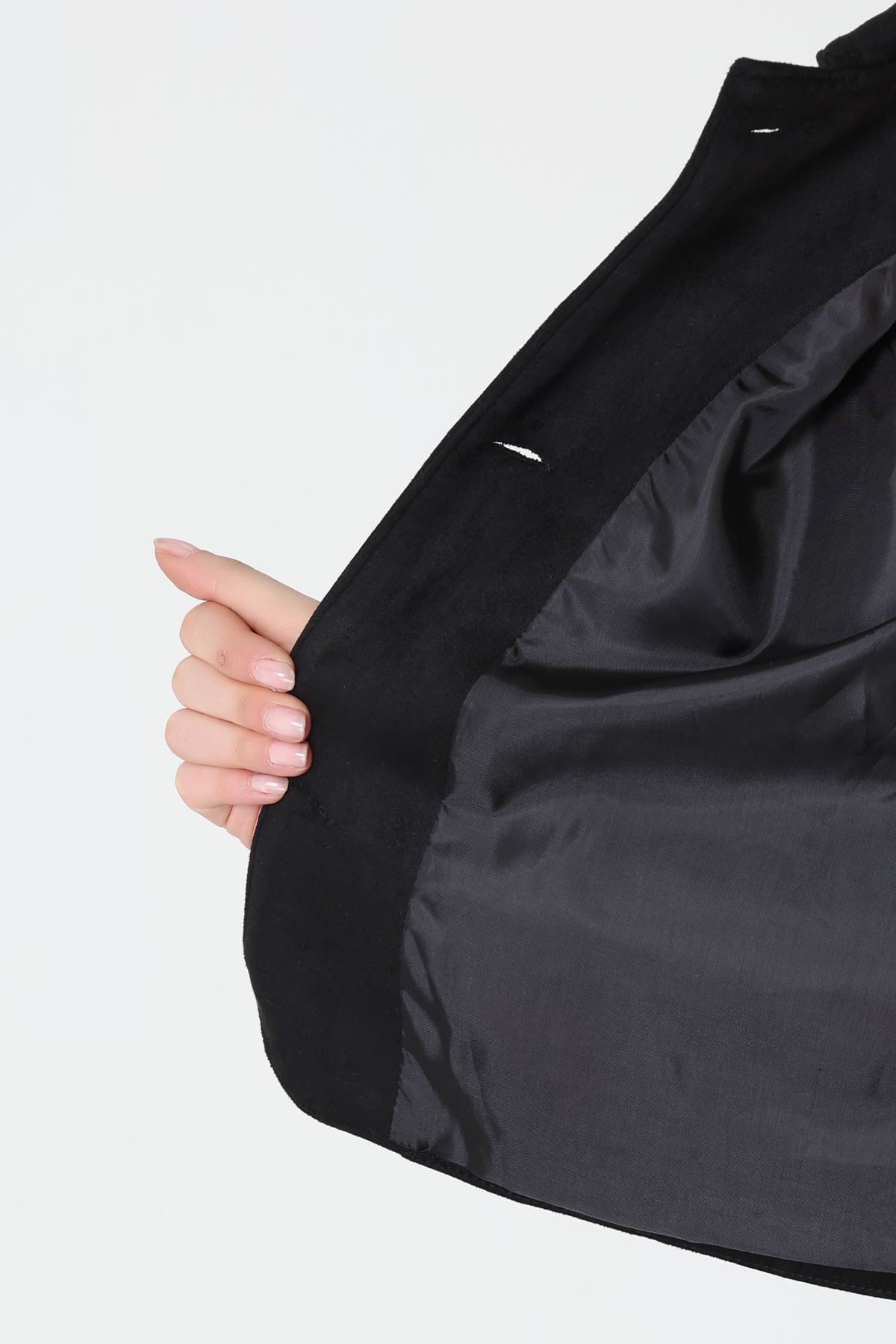 Astarlı Süet Ceket Siyah - 5050.1839.