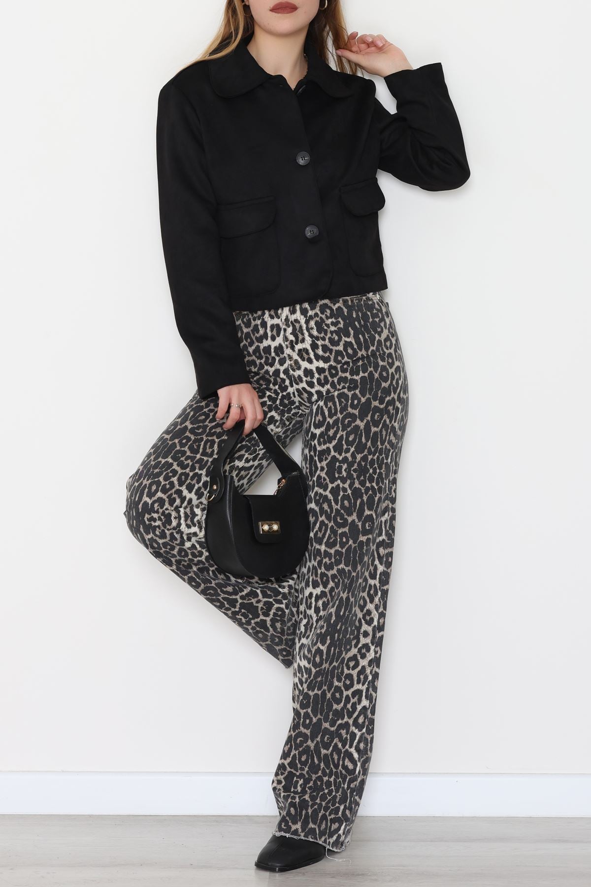 Astarlı Süet Ceket Siyah - 5050.1839.