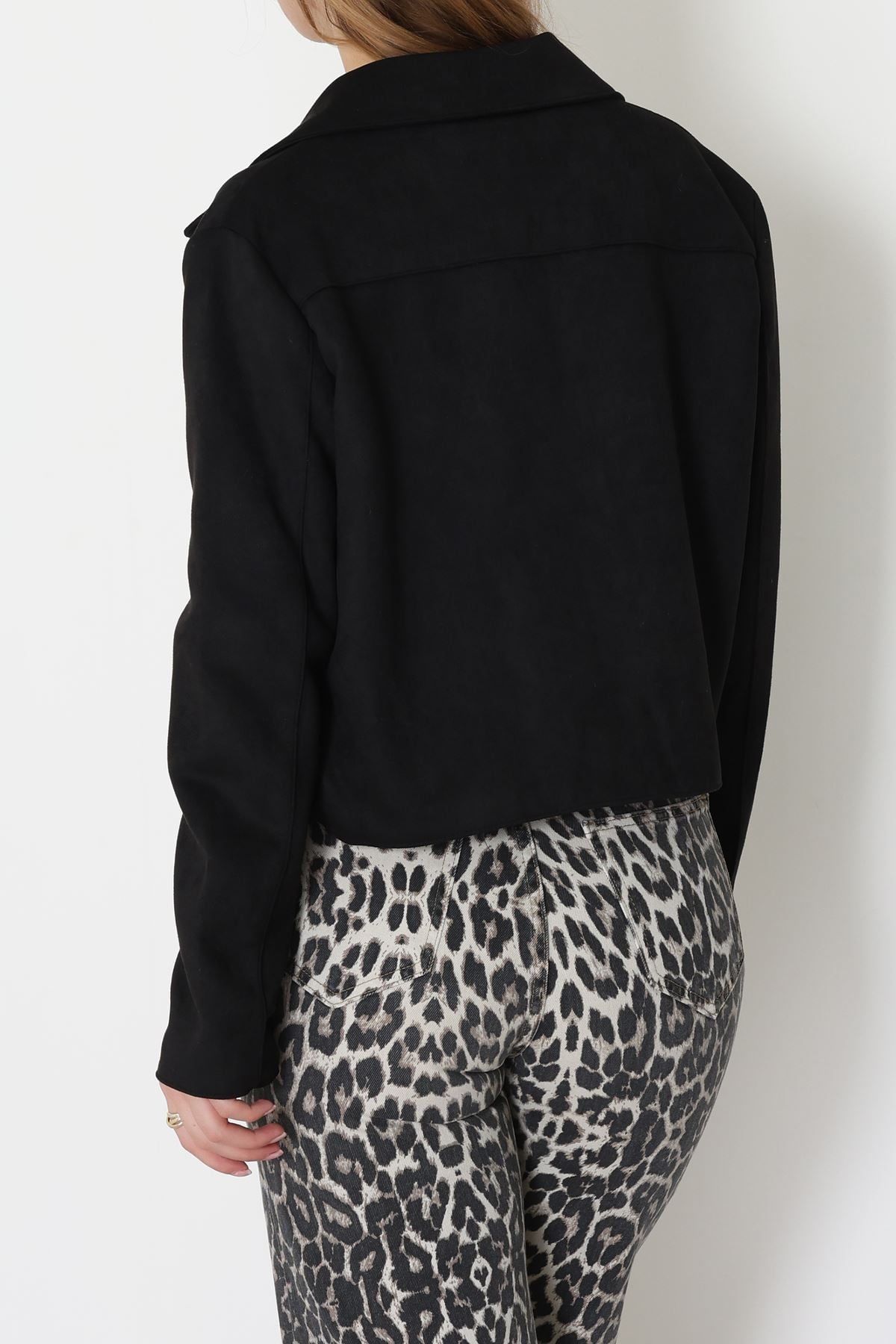 Astarlı Süet Ceket Siyah - 5050.1839.