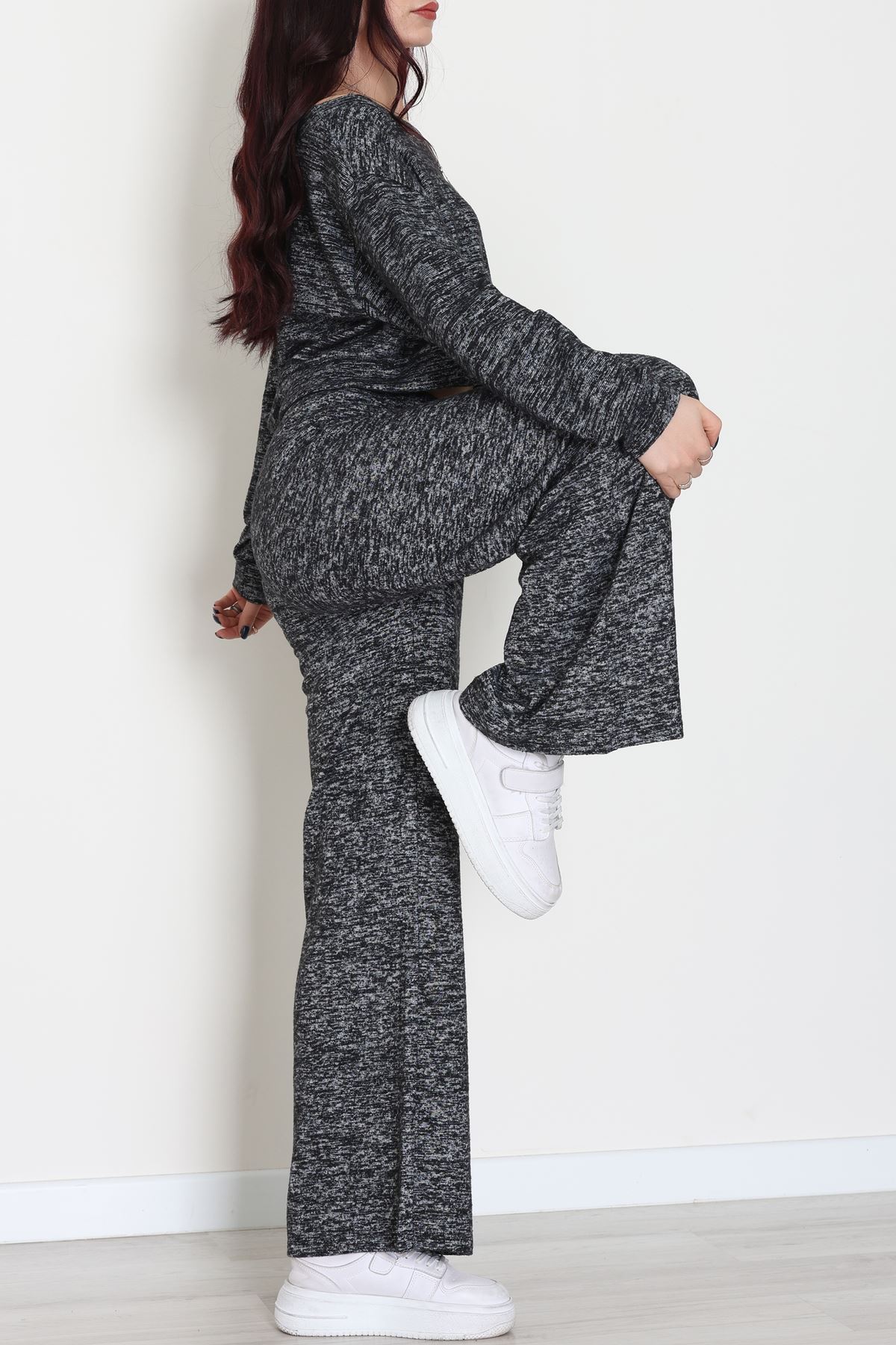 Kayık Yaka Yumoş Kumaş İkili Takım Siyah - 51094.2114.