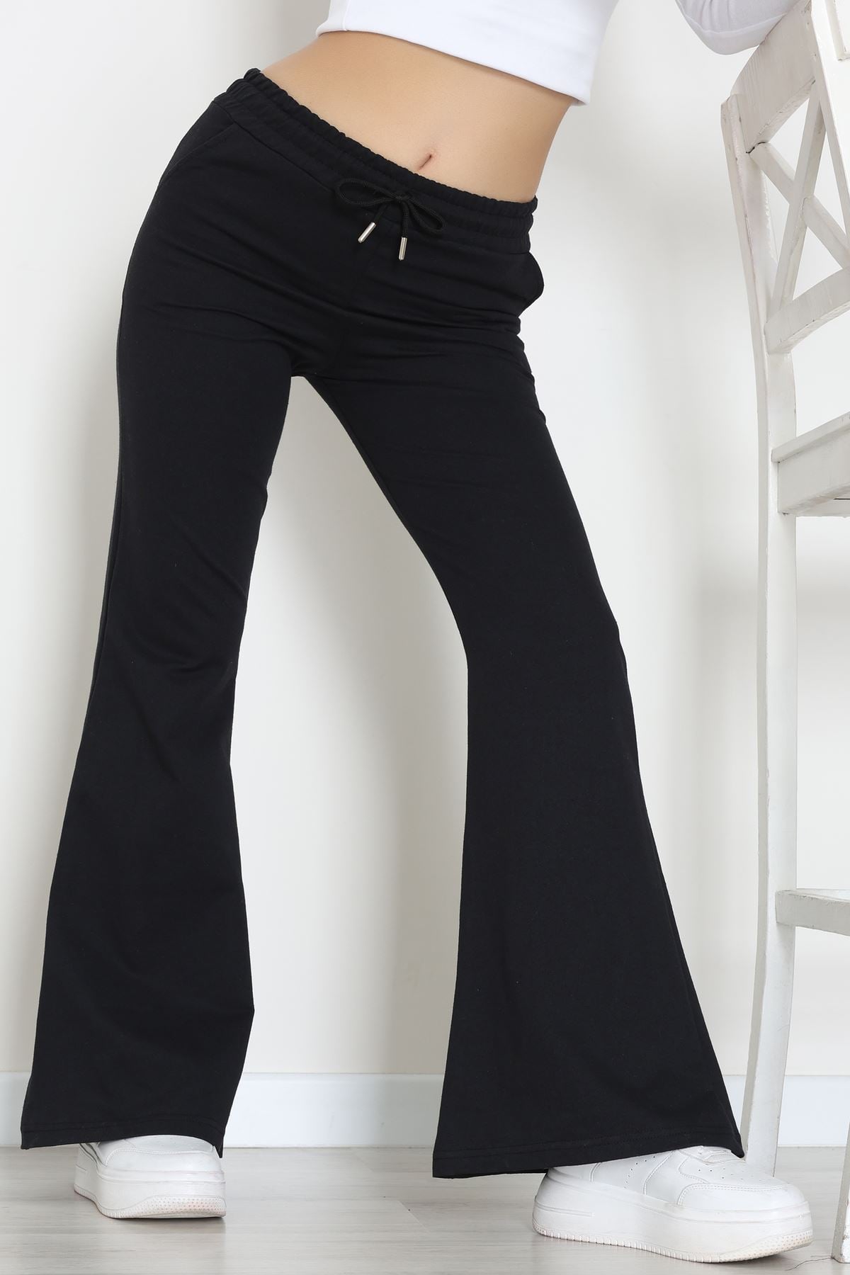 2 İplik İspanyol Paça Eşofman Altı Siyah - 52118.1857.