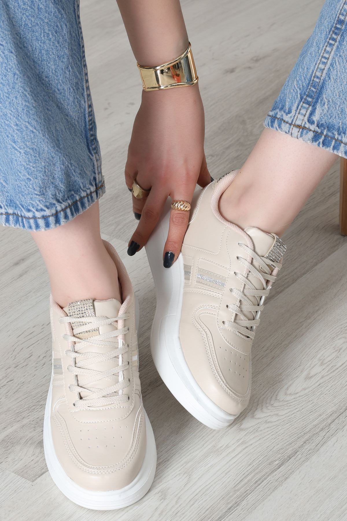 Kalın Taban Günlük Ayakkabı Bej - 31758.264.