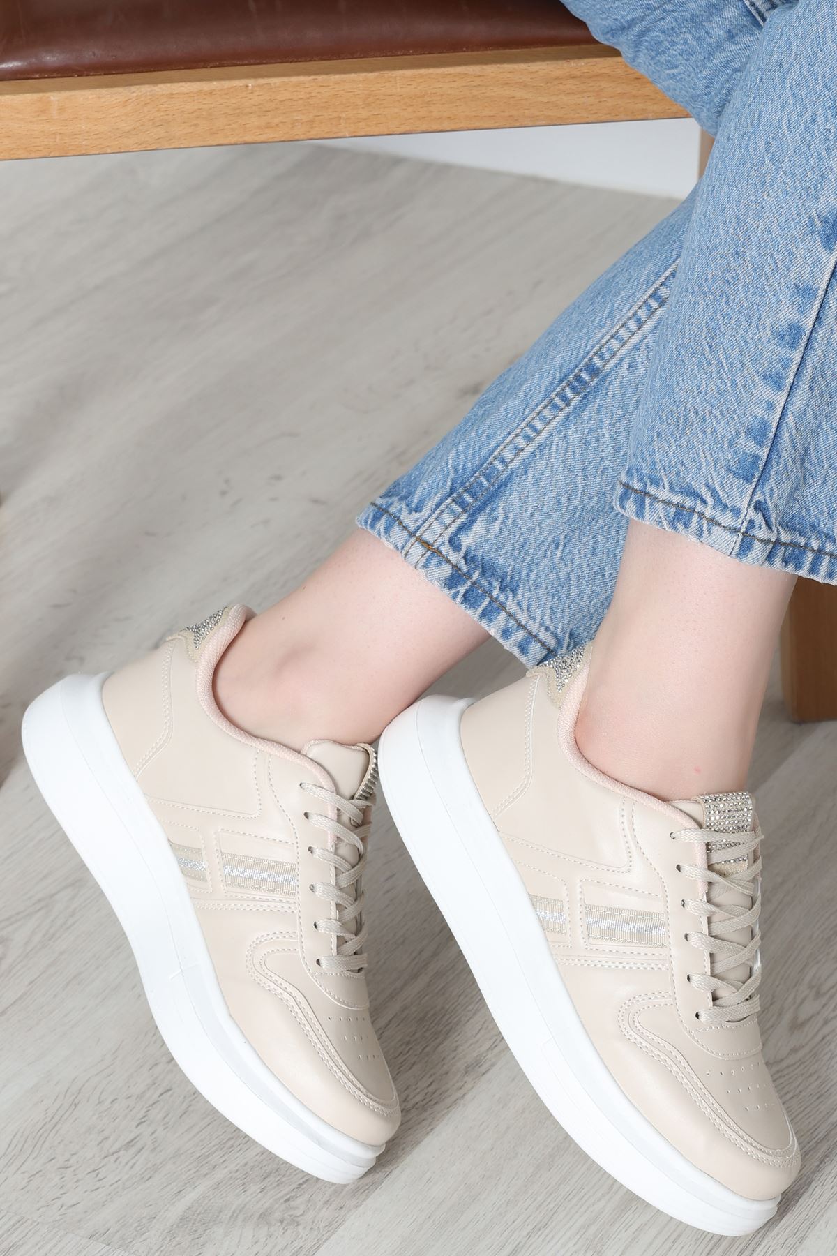 Kalın Taban Günlük Ayakkabı Bej - 31758.264.