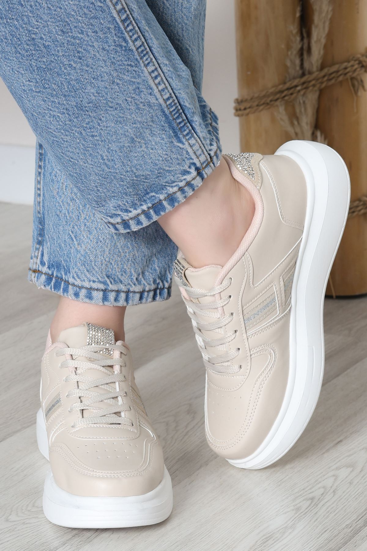 Kalın Taban Günlük Ayakkabı Bej - 31758.264.