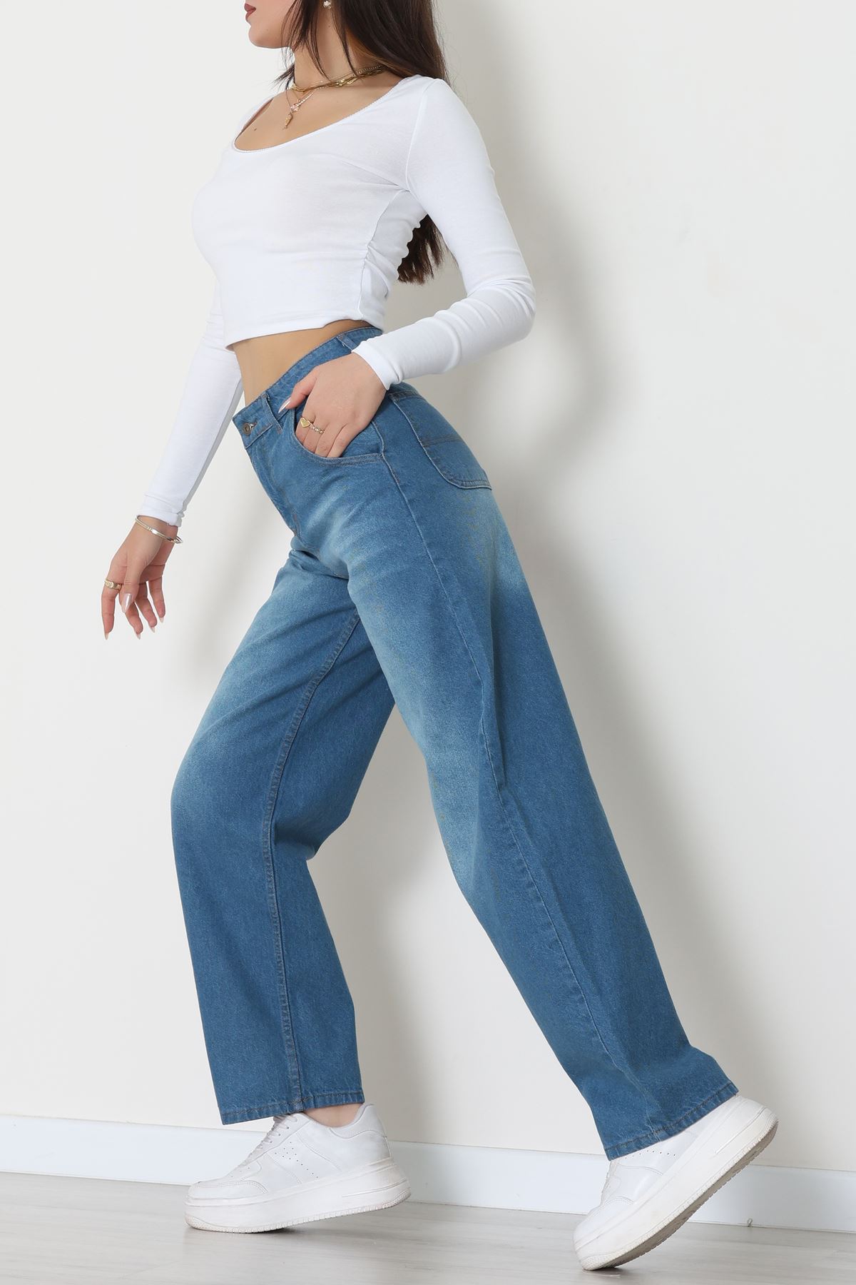 Baggy Kot Pantolon Açıkmavi - 31587.1566.