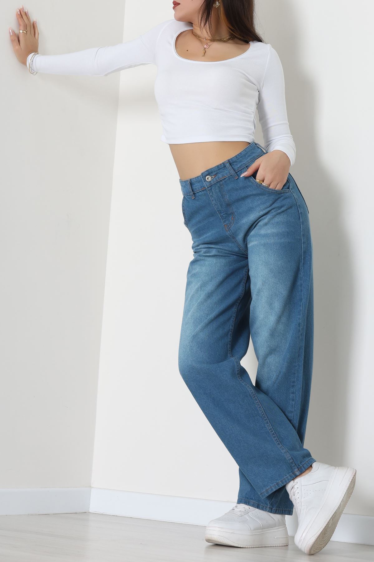 Baggy Kot Pantolon Açıkmavi - 31587.1566.