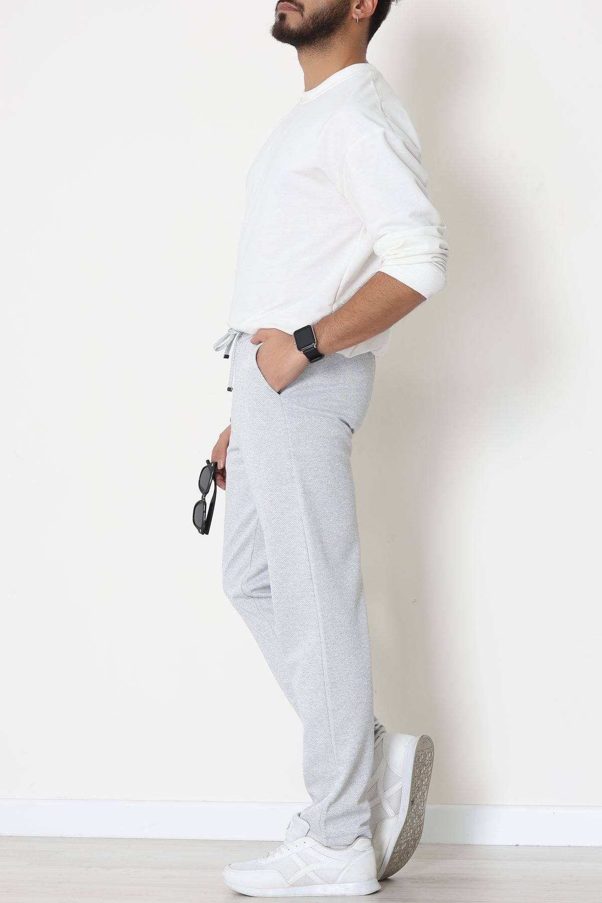 Düz Paça Diagonel Erkek Pantolon Gri - 31808.1937.