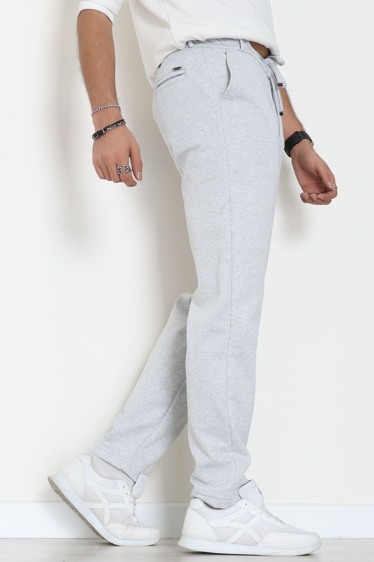 Düz Paça Diagonel Erkek Pantolon Gri - 31808.1937.