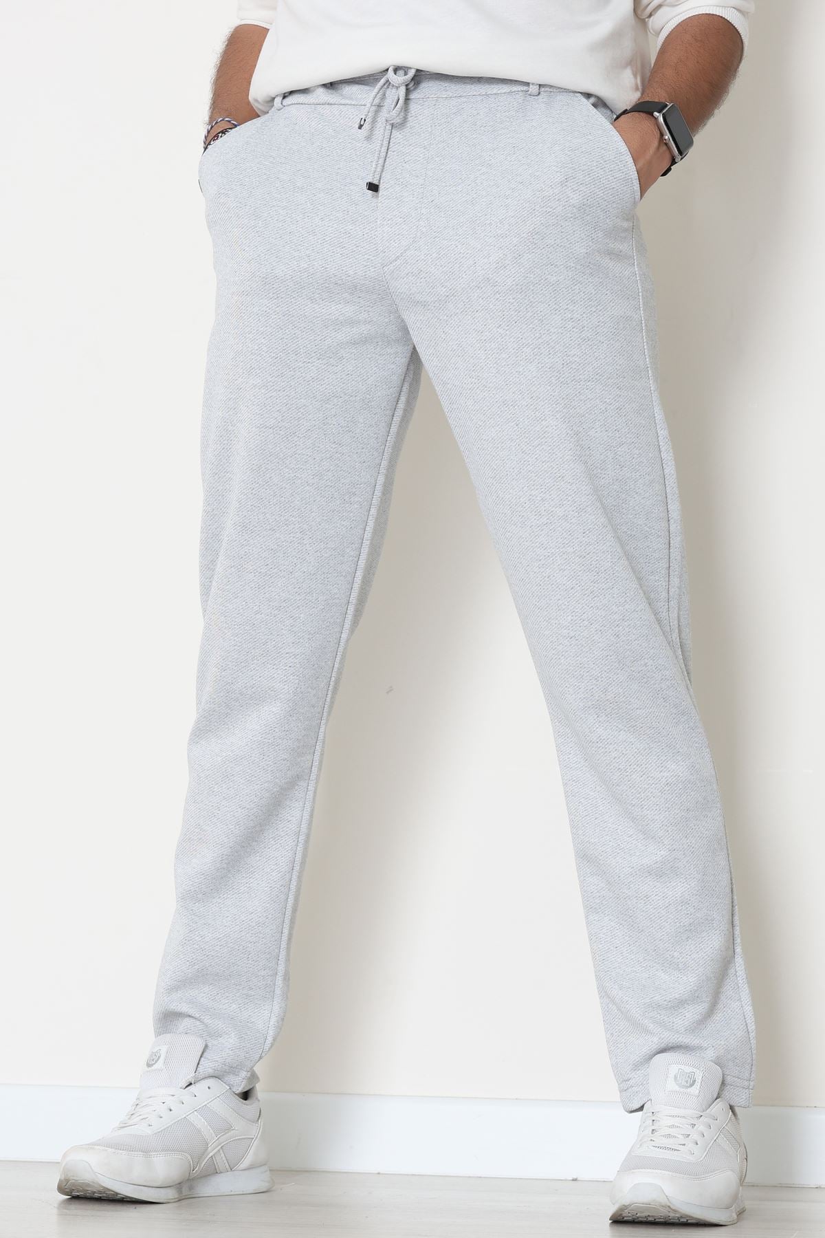 Düz Paça Diagonel Erkek Pantolon Gri - 31808.1937.