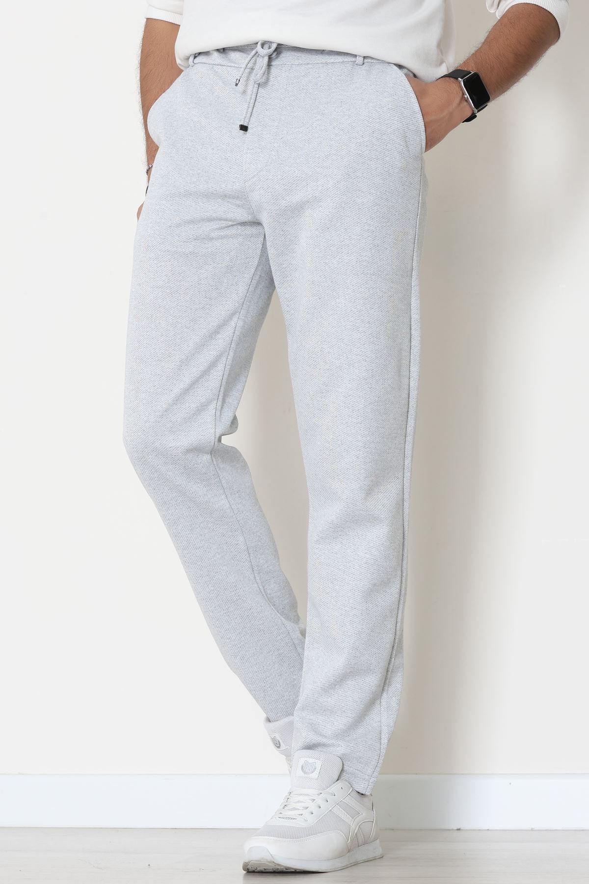 Düz Paça Diagonel Erkek Pantolon Gri - 31808.1937.