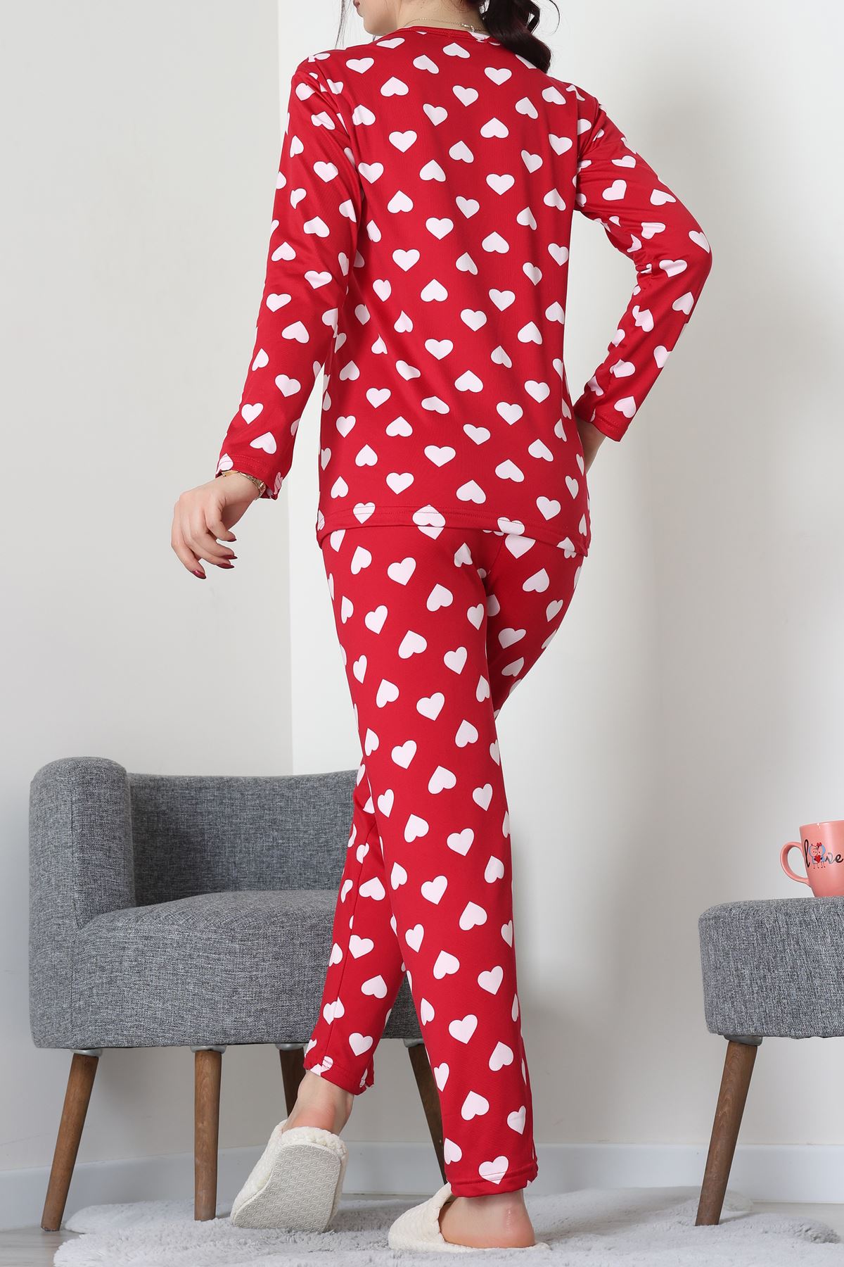 Sandy Alt Üst Aynı Pijama Takımı Bordo - 52166.1048.