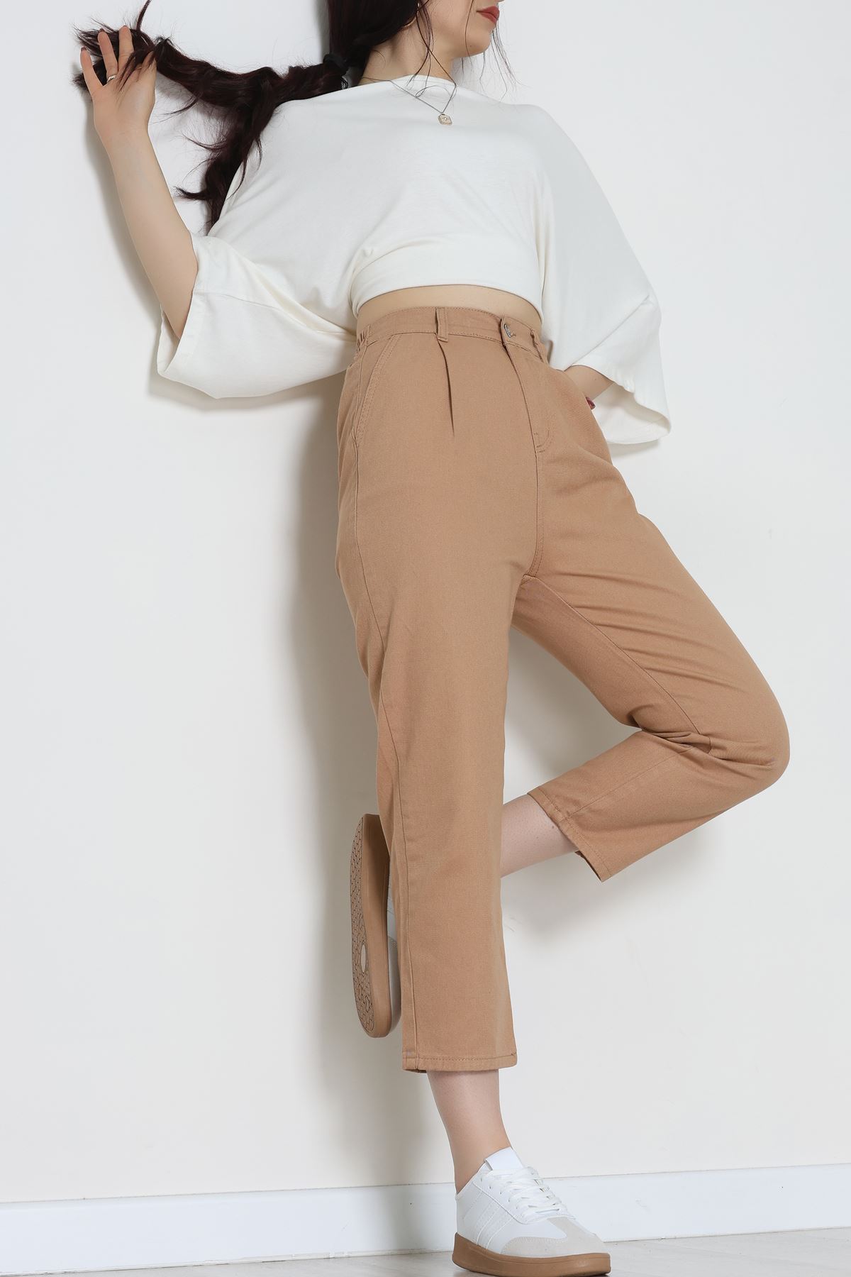 Gabardin Mom Pantolon Bisküvi - 42707.2121.