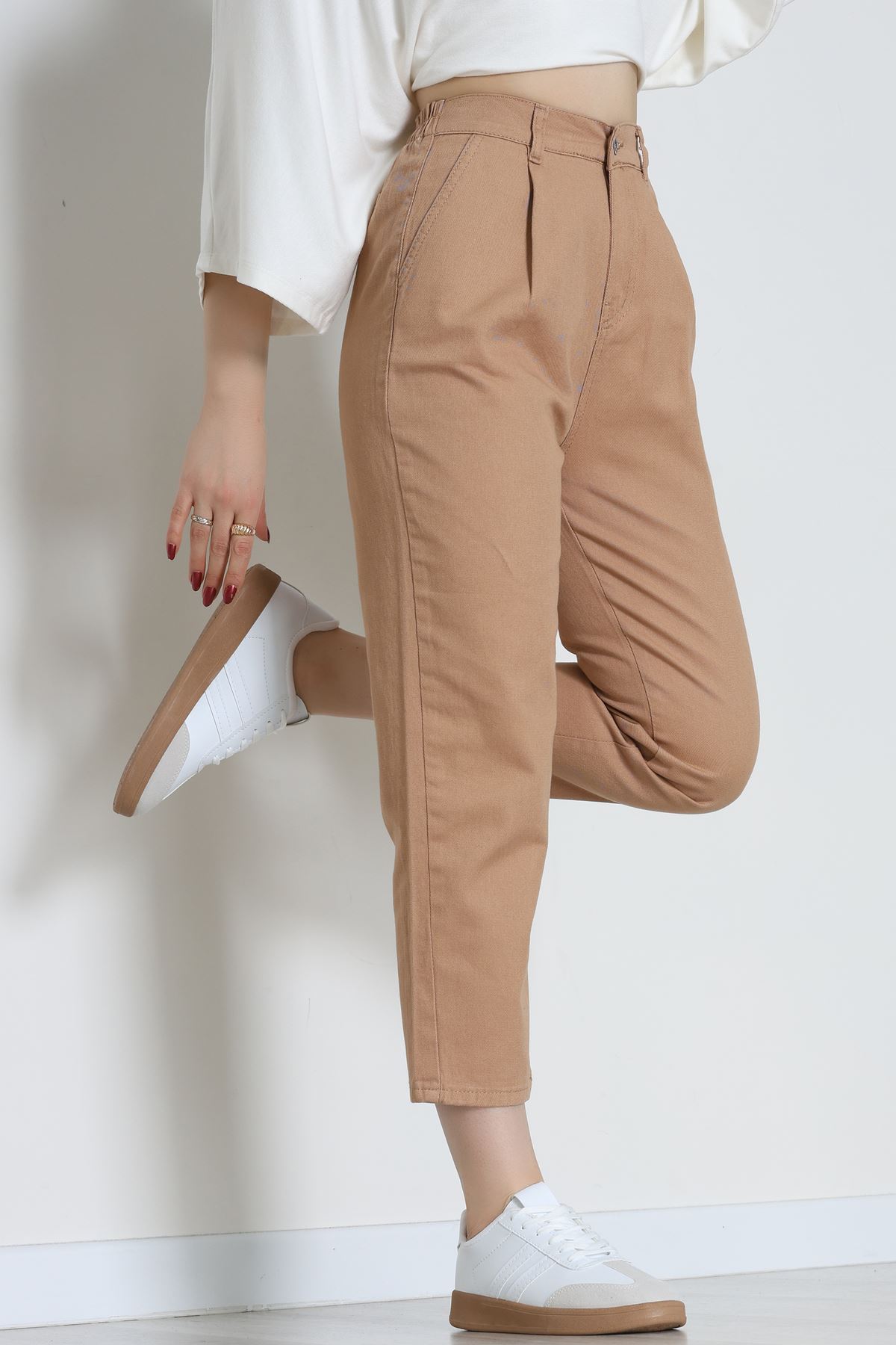 Gabardin Mom Pantolon Bisküvi - 42707.2121.