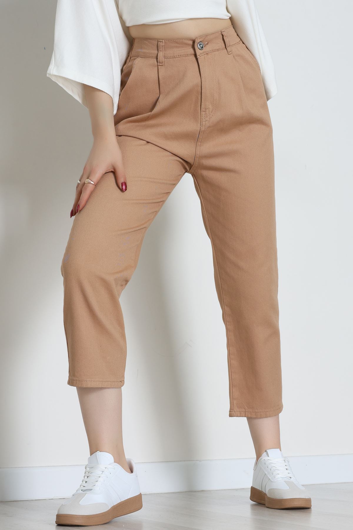 Gabardin Mom Pantolon Bisküvi - 42707.2121.