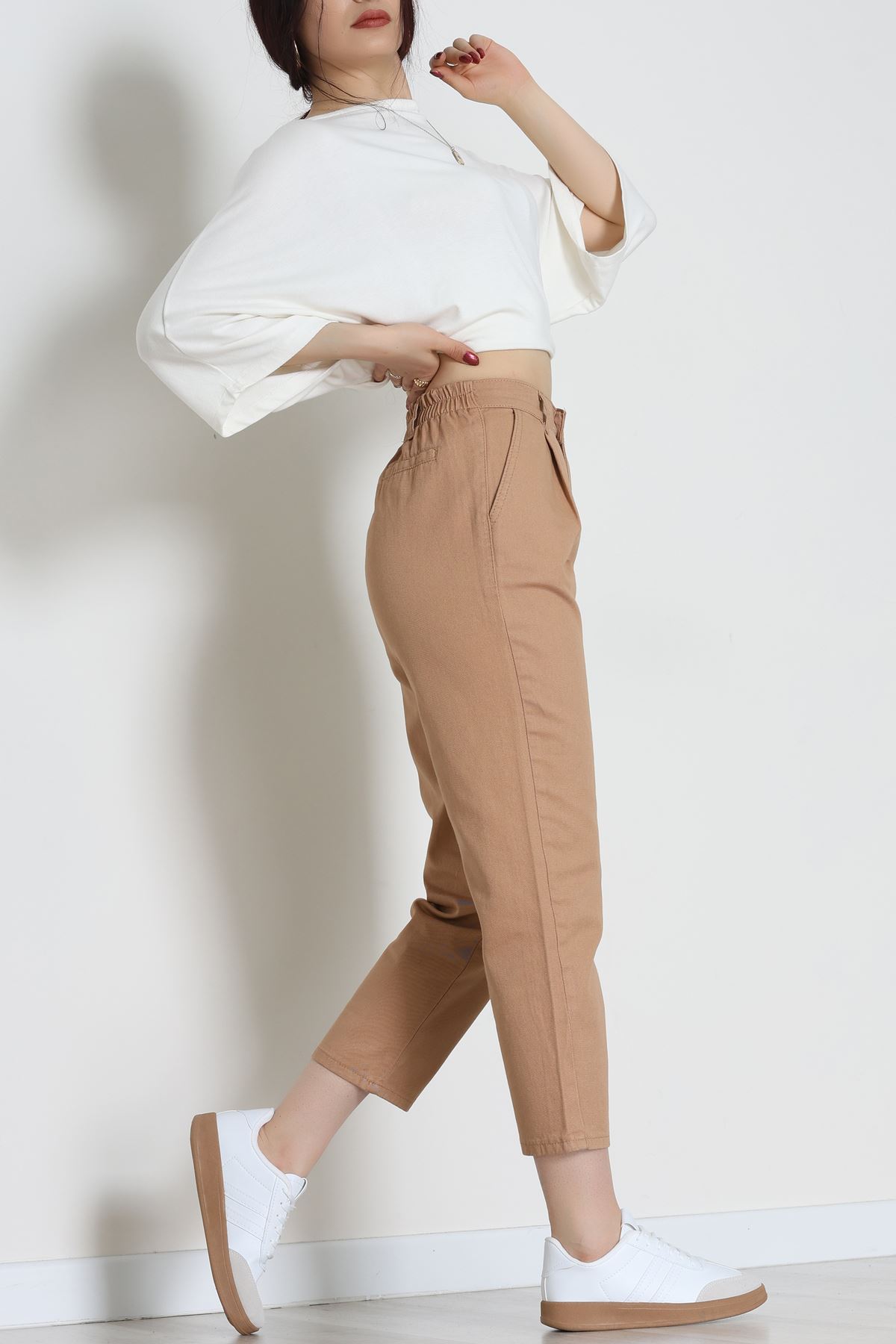 Gabardin Mom Pantolon Bisküvi - 42707.2121.