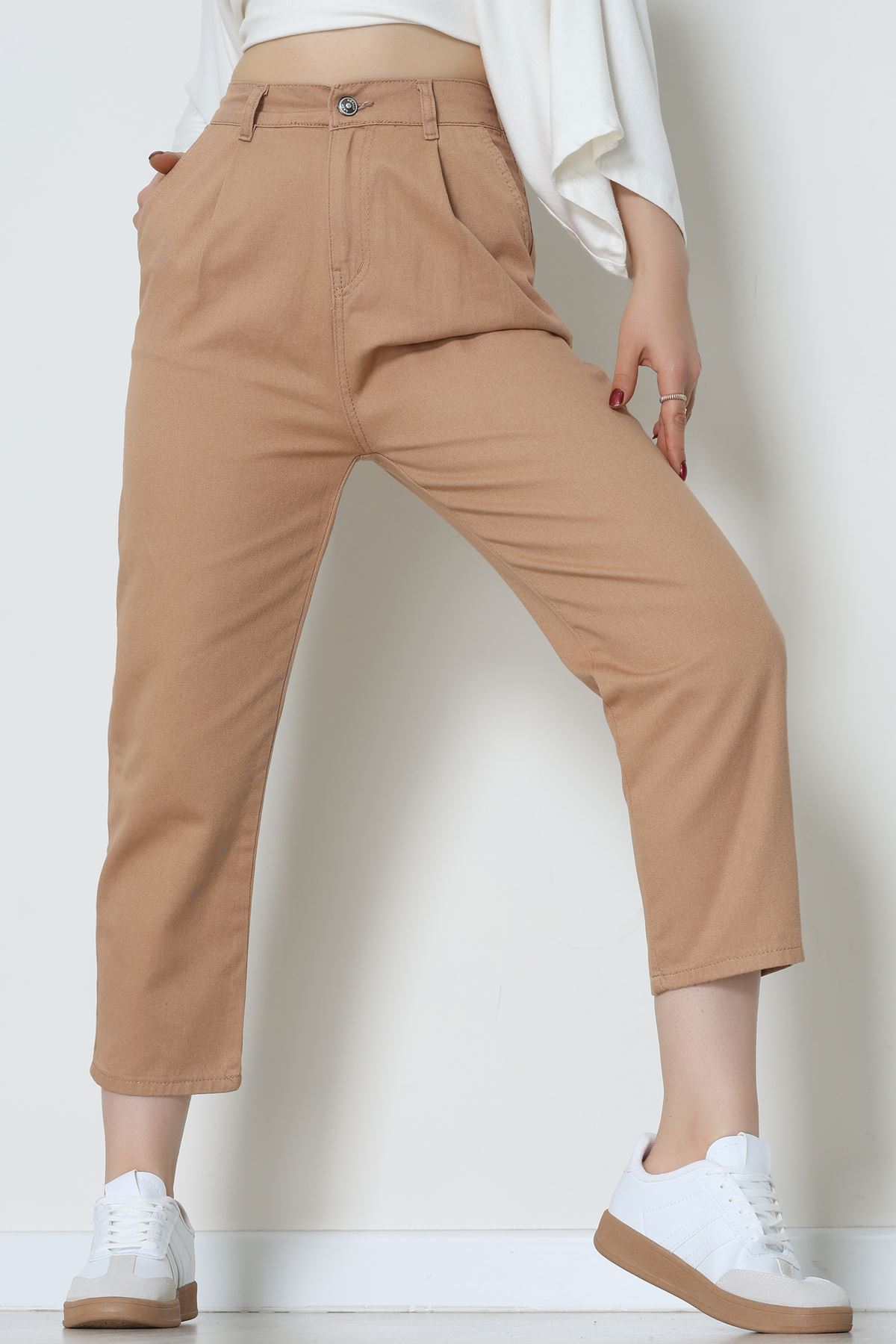Gabardin Mom Pantolon Bisküvi - 42707.2121.
