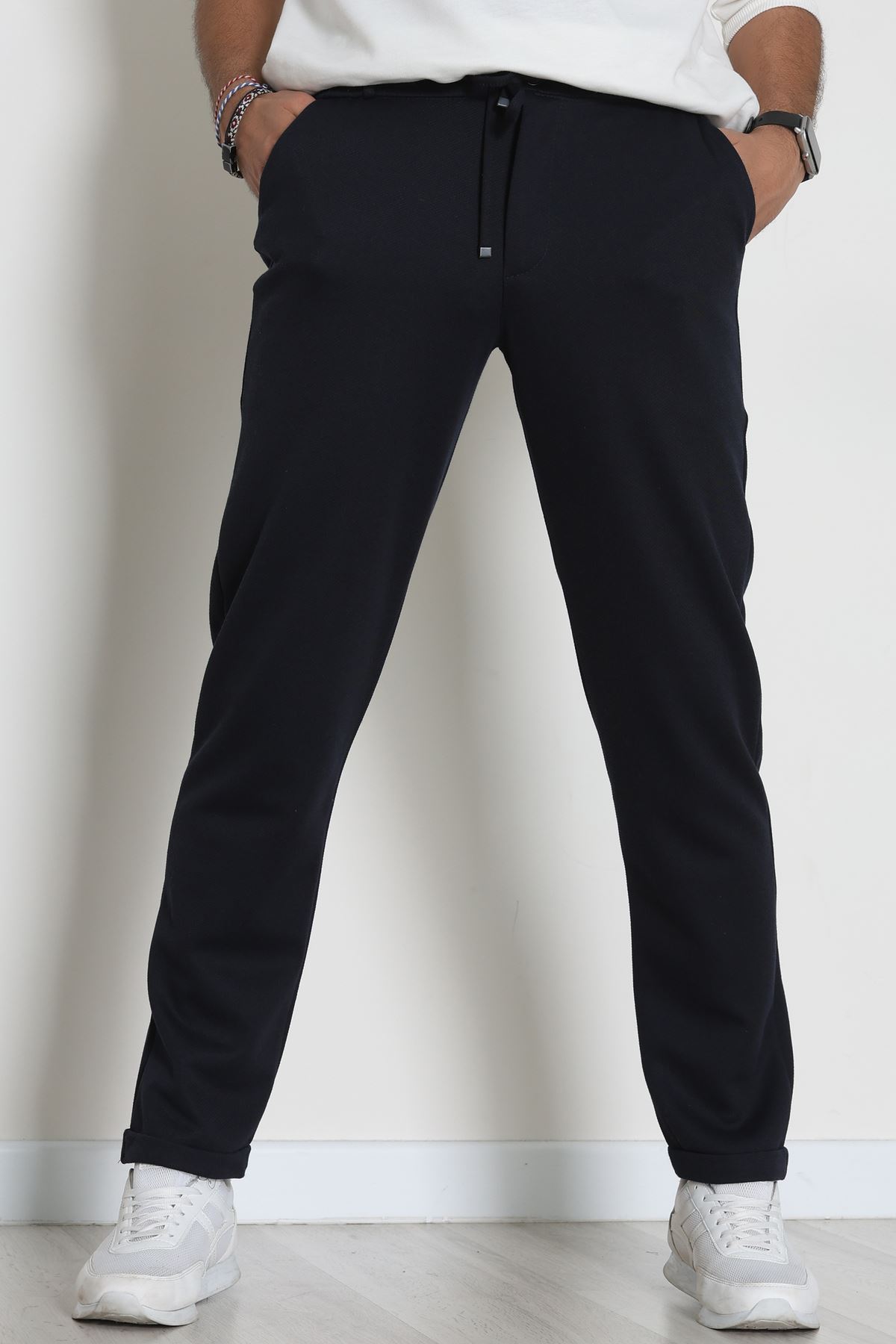 Double Paça Diagonel Erkek Pantolon Lacivert - 31807.1937.