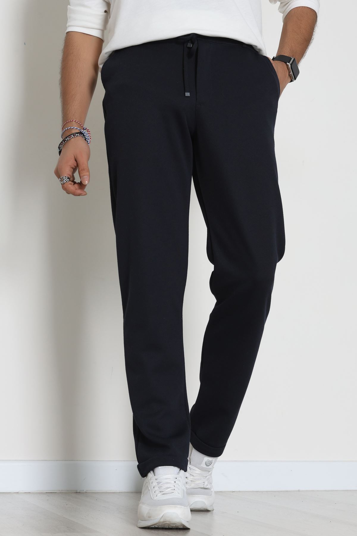 Double Paça Diagonel Erkek Pantolon Lacivert - 31807.1937.