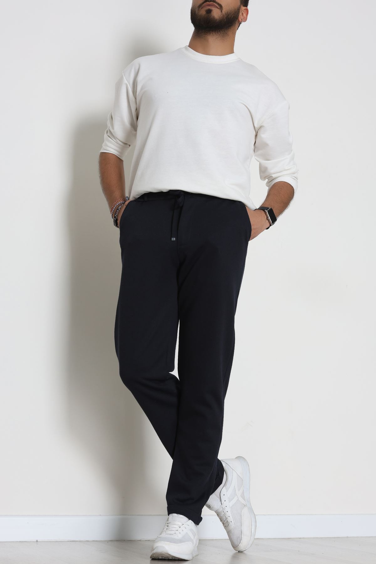 Double Paça Diagonel Erkek Pantolon Lacivert - 31807.1937.