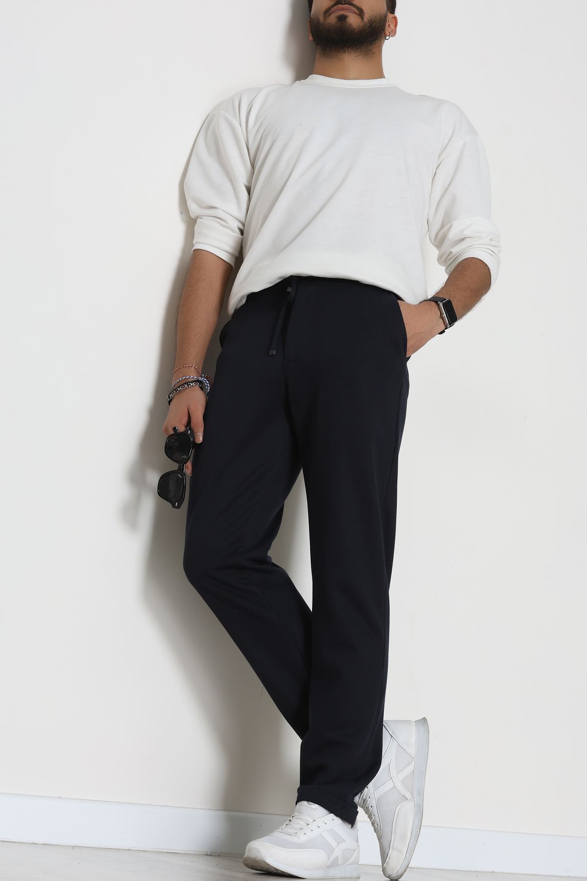 Double Paça Diagonel Erkek Pantolon Lacivert - 31807.1937.