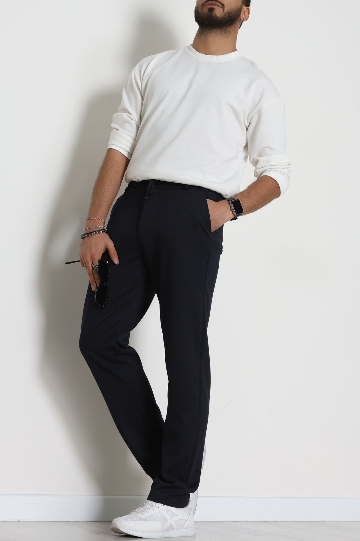 Düz Paça Diagonel Erkek Pantolon Lacivert - 31808.1937.