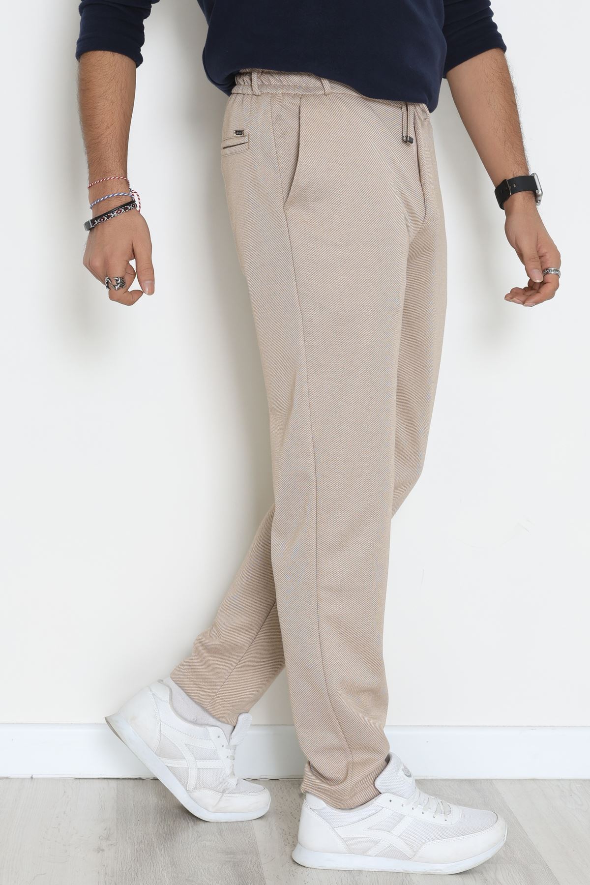 Düz Paça Diagonel Erkek Pantolon Bej - 31808.1937.