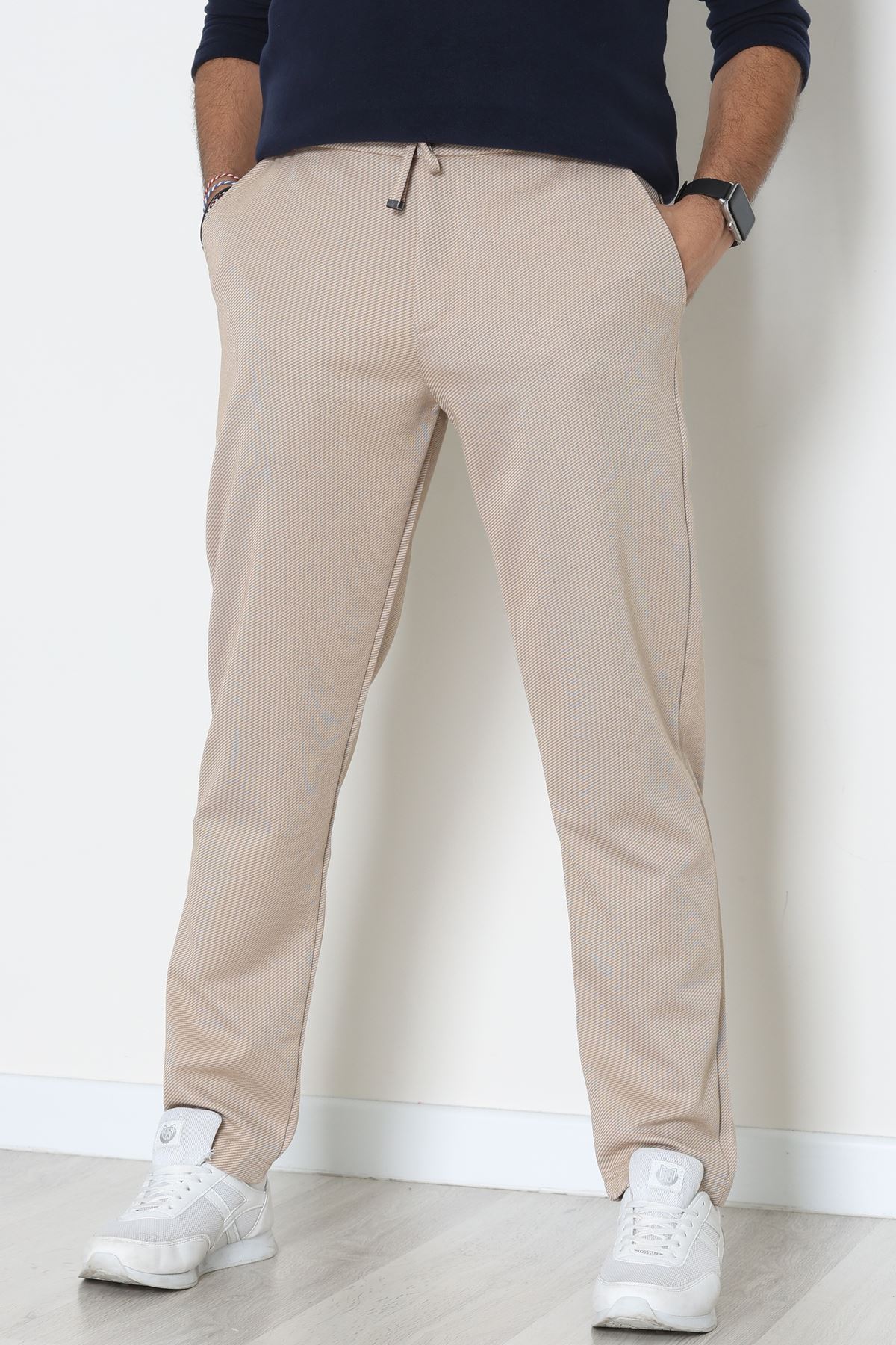 Düz Paça Diagonel Erkek Pantolon Bej - 31808.1937.