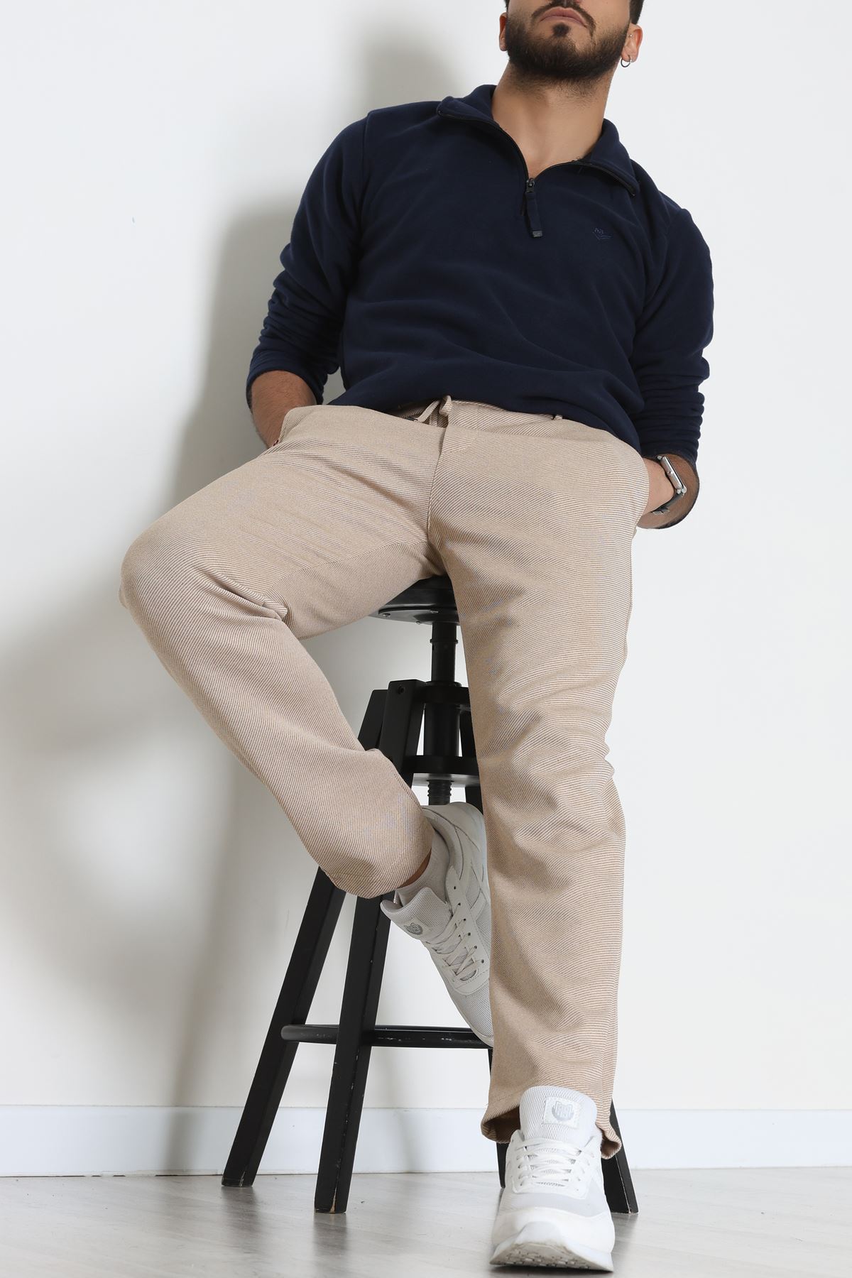 Düz Paça Diagonel Erkek Pantolon Bej - 31808.1937.