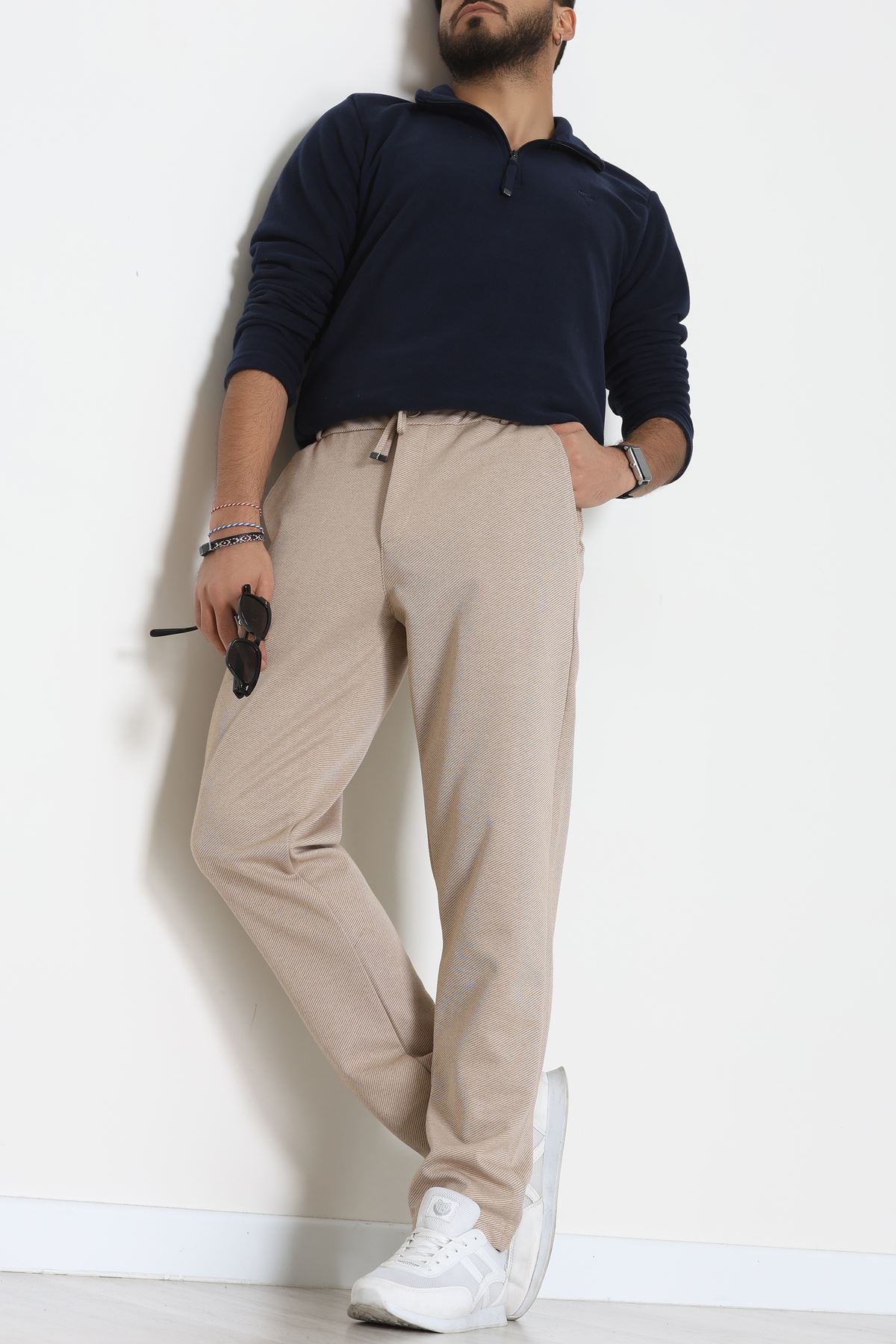 Düz Paça Diagonel Erkek Pantolon Bej - 31808.1937.