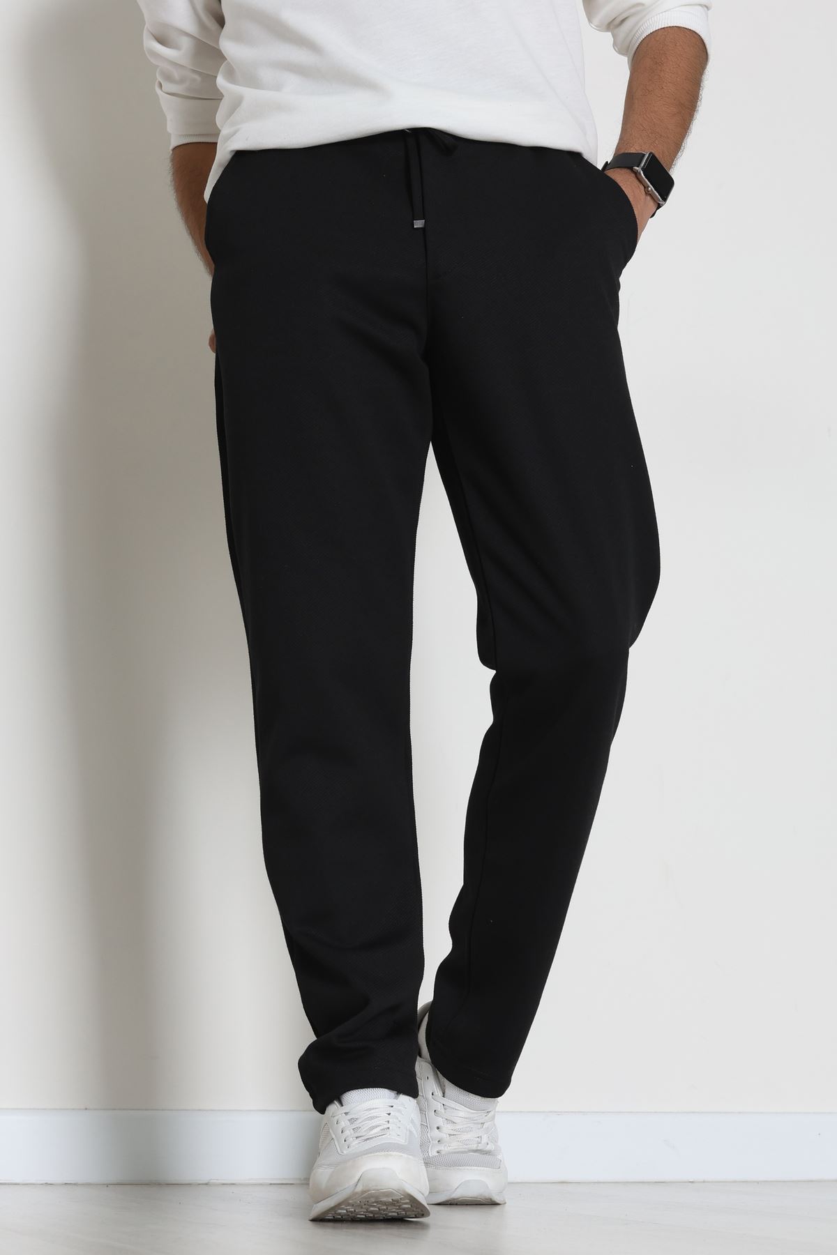 Düz Paça Diagonel Erkek Pantolon Siyah - 31808.1937.