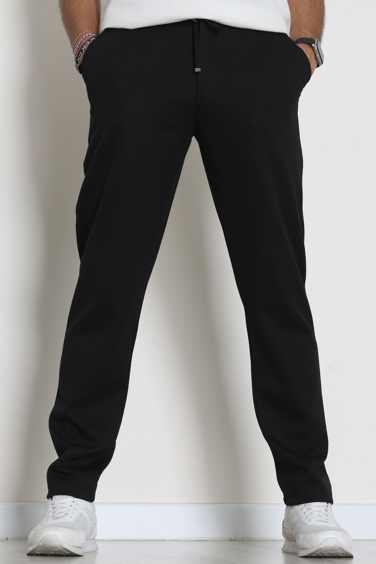 Düz Paça Diagonel Erkek Pantolon Siyah - 31808.1937.