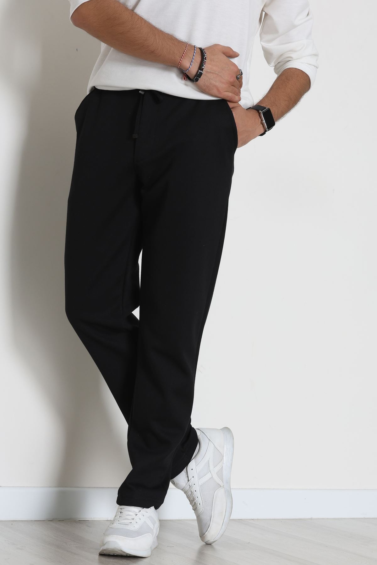 Düz Paça Diagonel Erkek Pantolon Siyah - 31808.1937.