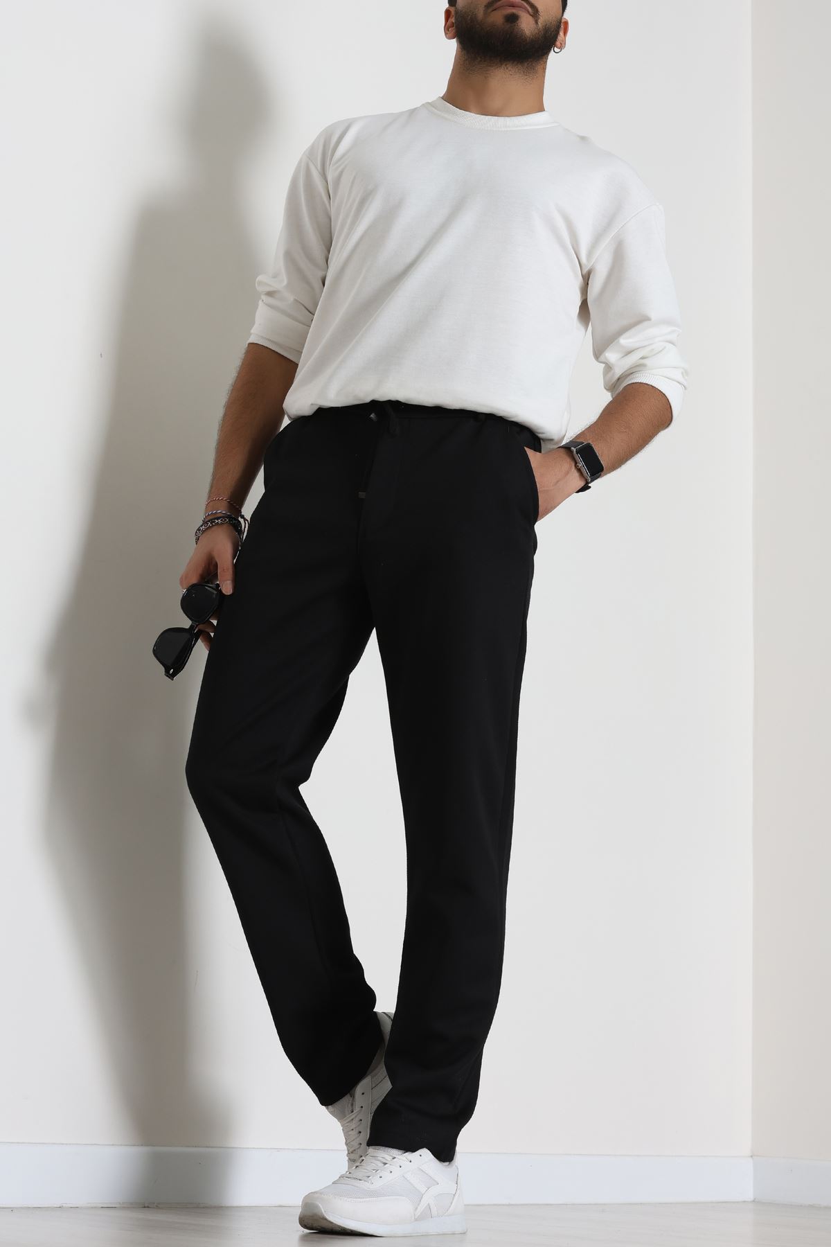 Düz Paça Diagonel Erkek Pantolon Siyah - 31808.1937.