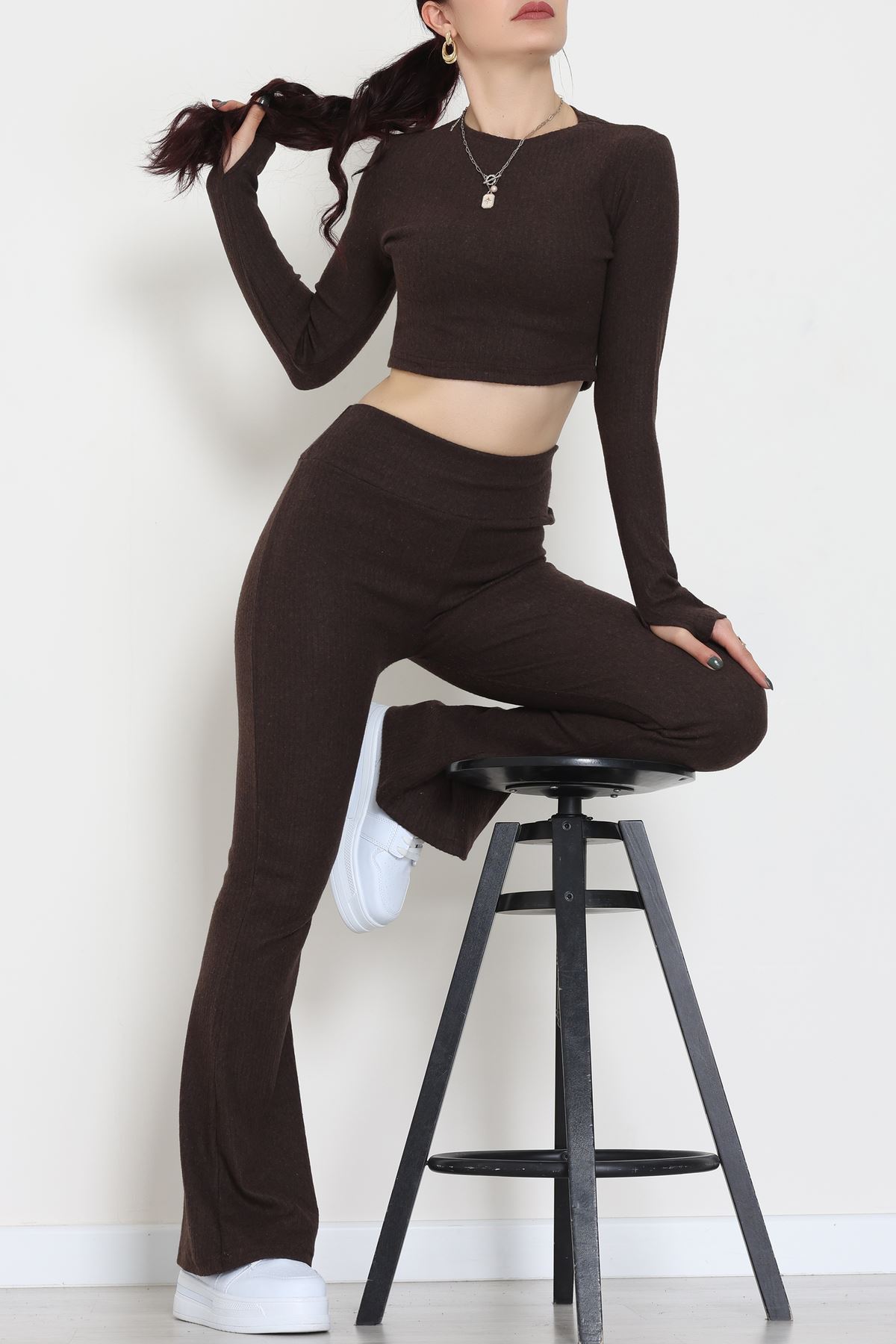 Raporlu Ribana Likralı Takım Acıkahve - 55000.1567.