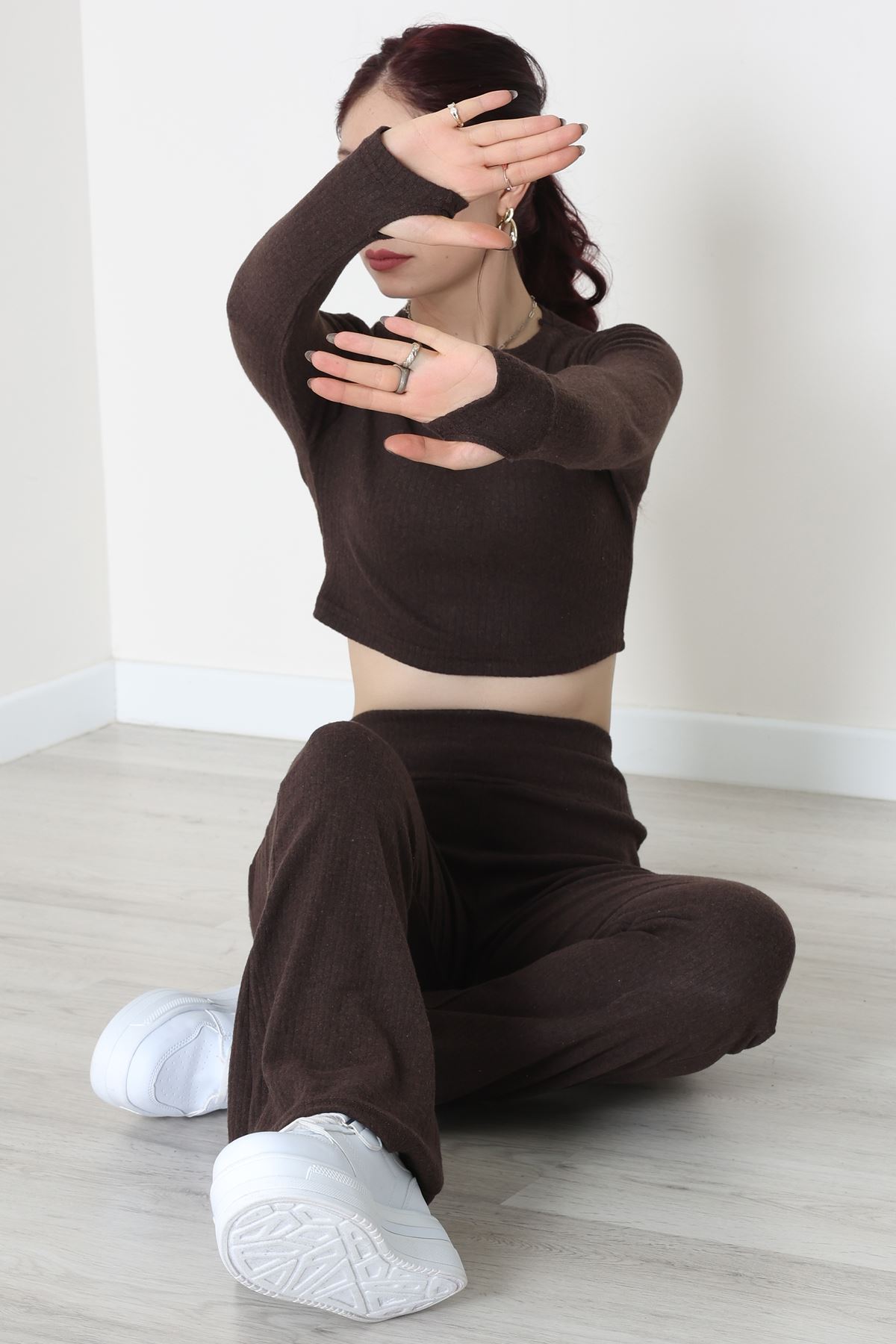 Raporlu Ribana Likralı Takım Acıkahve - 55000.1567.