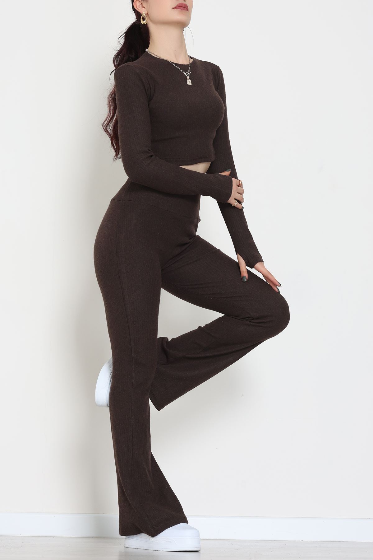 Raporlu Ribana Likralı Takım Acıkahve - 55000.1567.