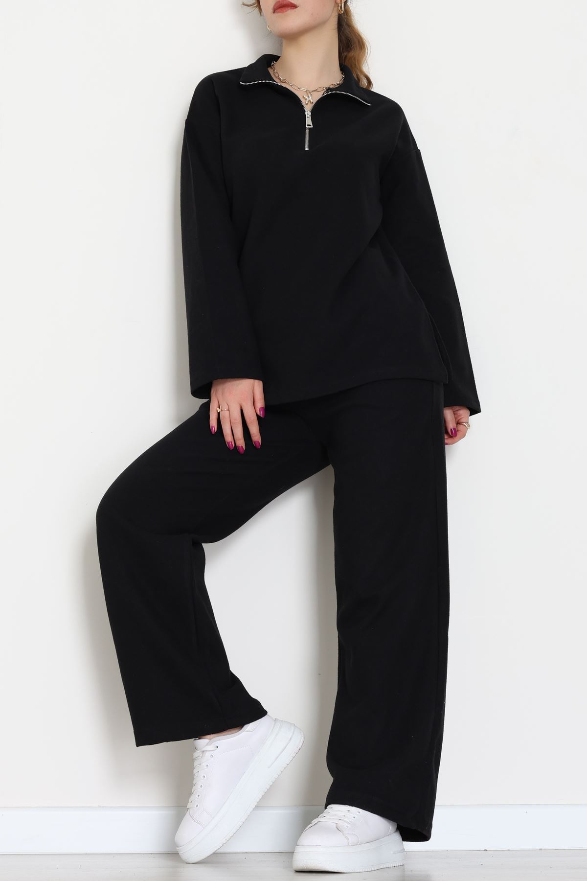 Selanik Fermuar Yaka Takım Siyah - 55001.1567.