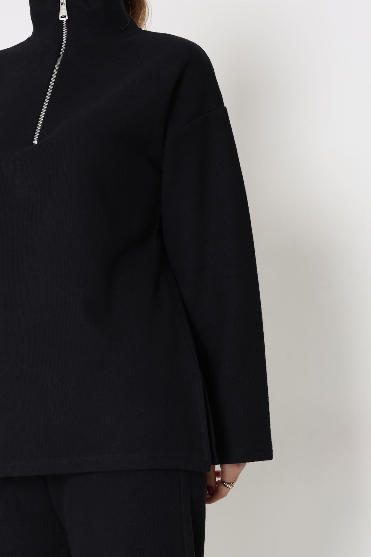 Selanik Fermuar Yaka Takım Siyah - 55001.1567.