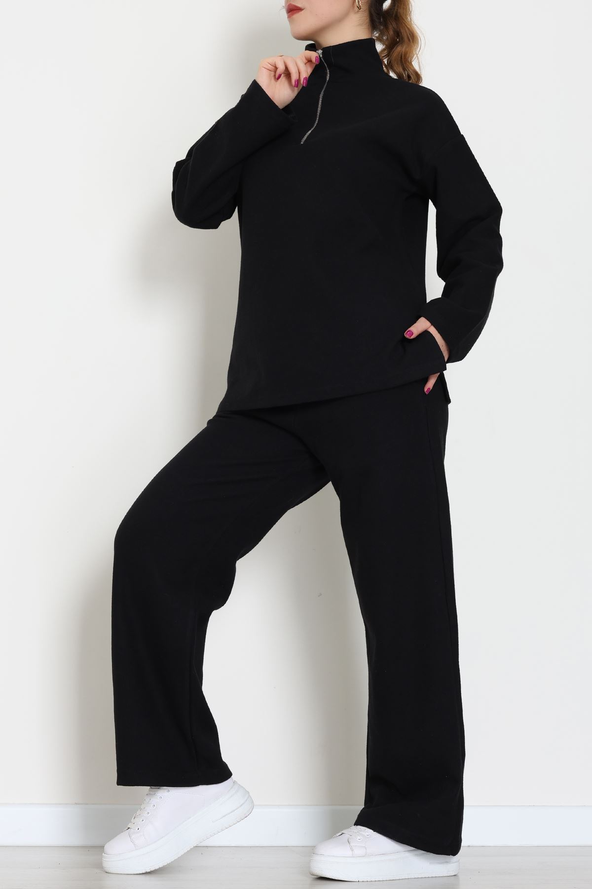 Selanik Fermuar Yaka Takım Siyah - 55001.1567.