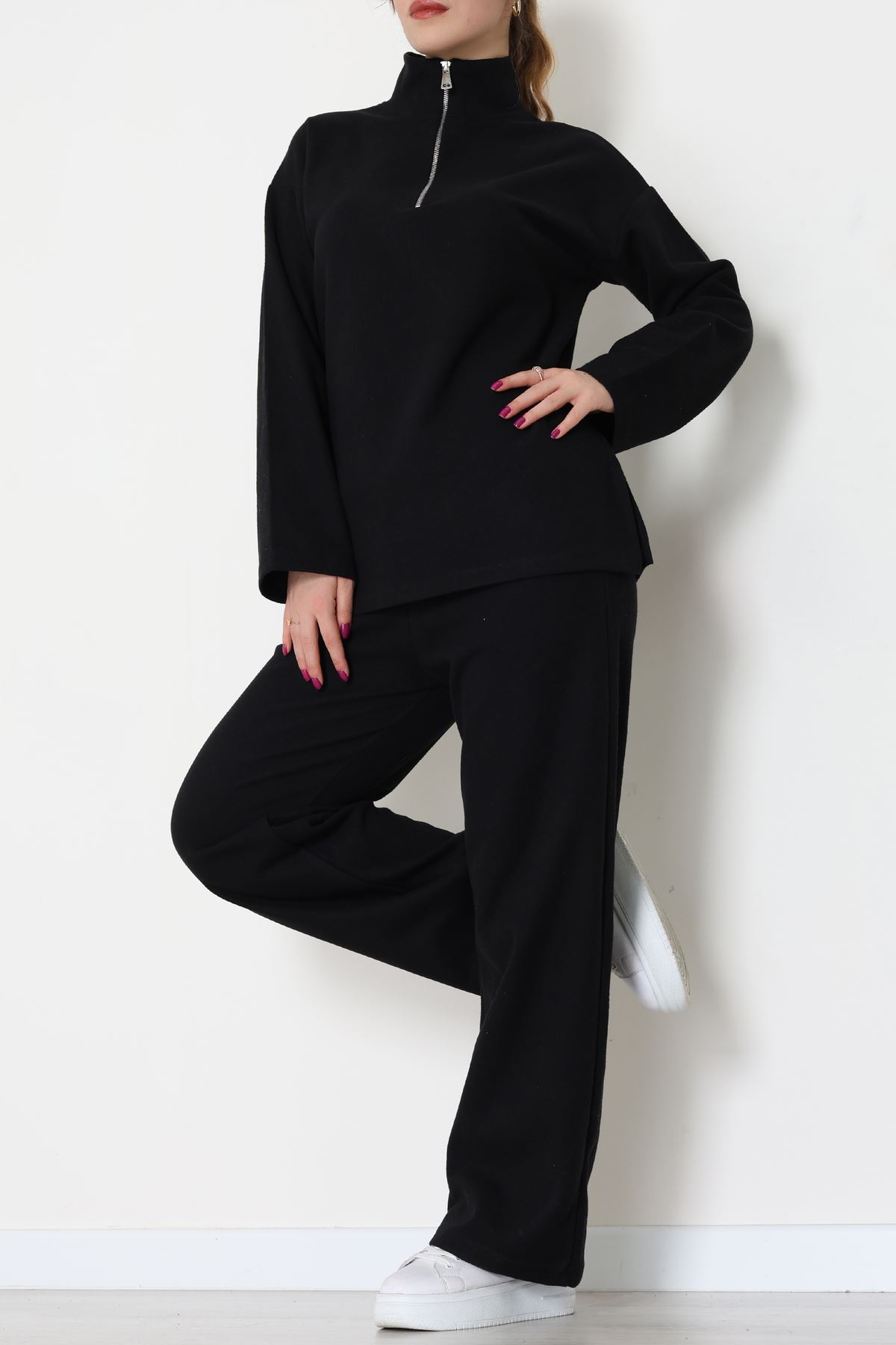 Selanik Fermuar Yaka Takım Siyah - 55001.1567.