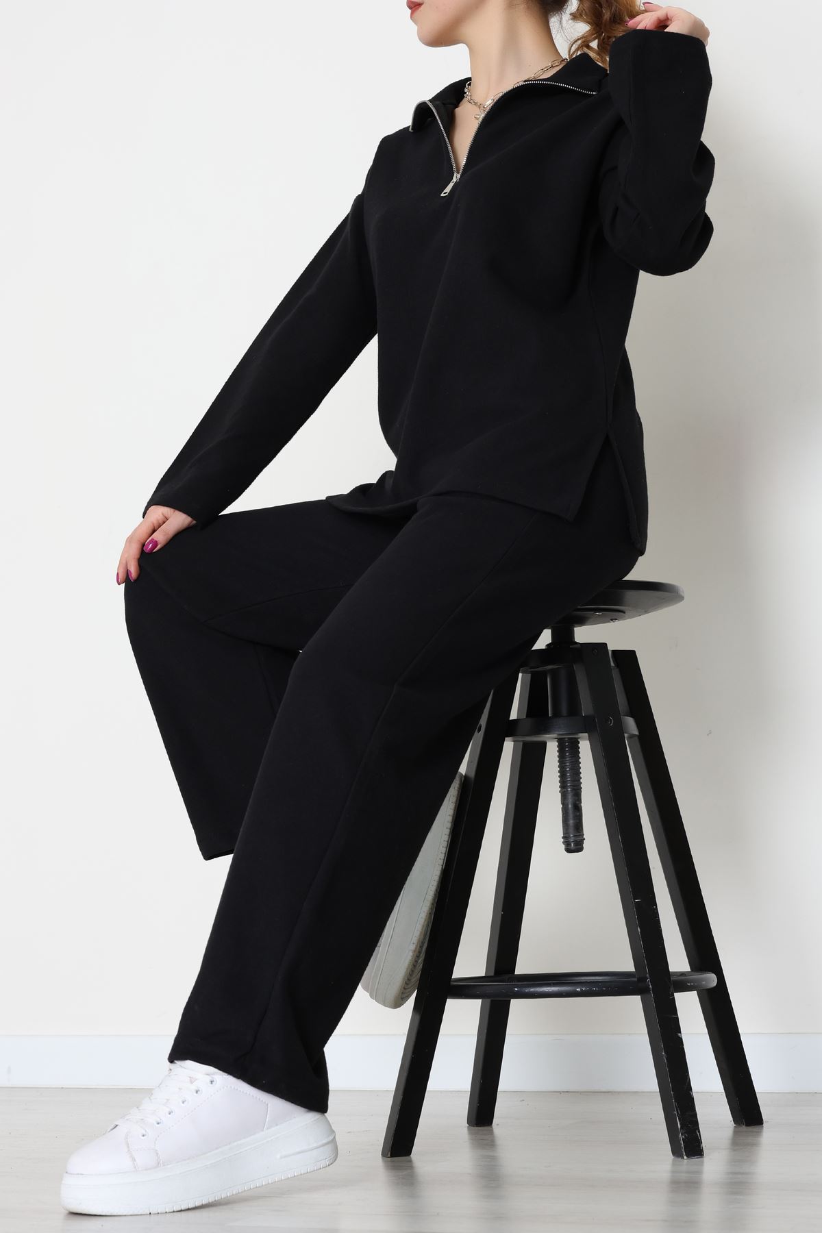 Selanik Fermuar Yaka Takım Siyah - 55001.1567.