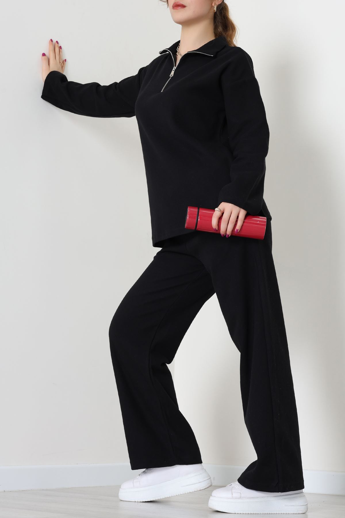 Selanik Fermuar Yaka Takım Siyah - 55001.1567.